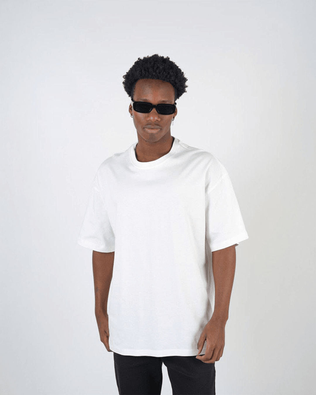 Basic Oversize Yırtmaçlı T-Shirt DT-1001 - Beyaz