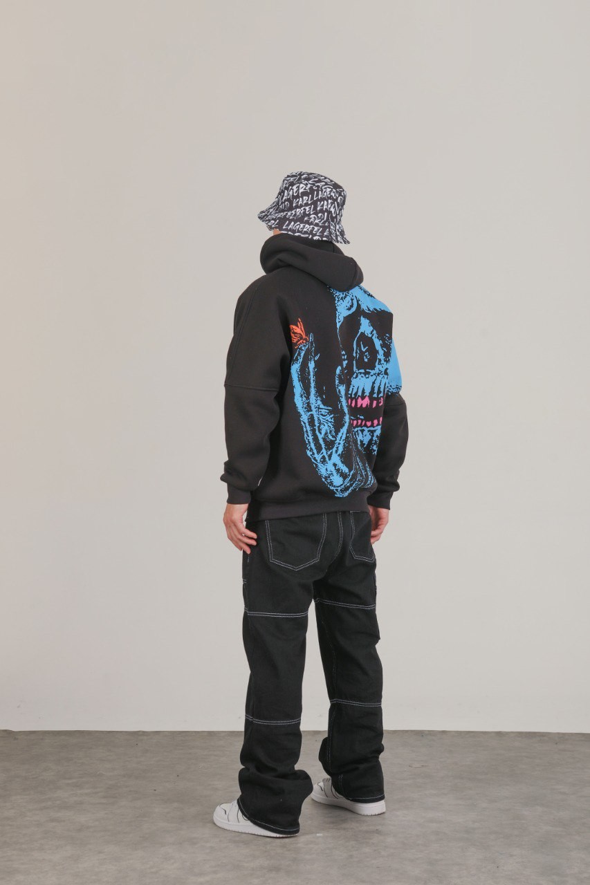 Art Desen Baskılı Basic Kapüşonlu Hoodie DH-1007