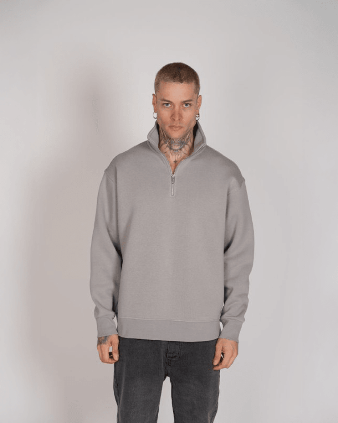 Yarım Fermuarlı Basic Sweatshirt DS-1002