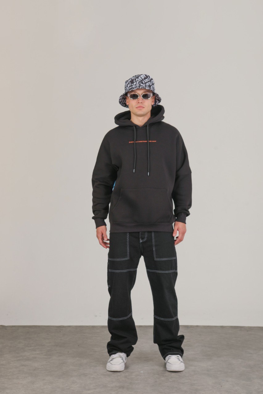 Art Desen Baskılı Basic Kapüşonlu Hoodie DH-1007