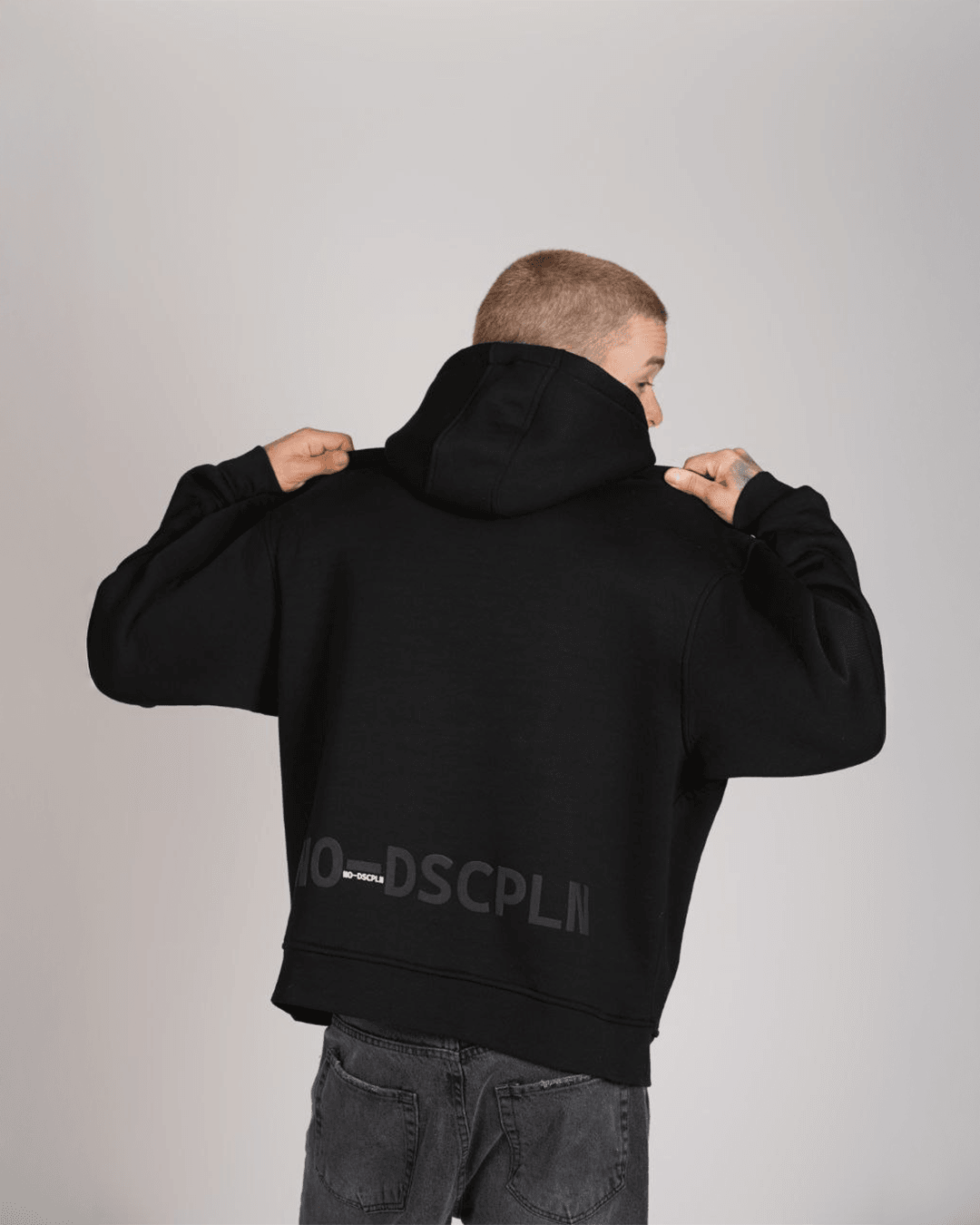 No Dscpln Baskılı Kapüşonlu Hoodie DH-1002