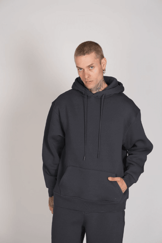 Bomber Oversize Basic Hoodie DH-1009 - Antrasit