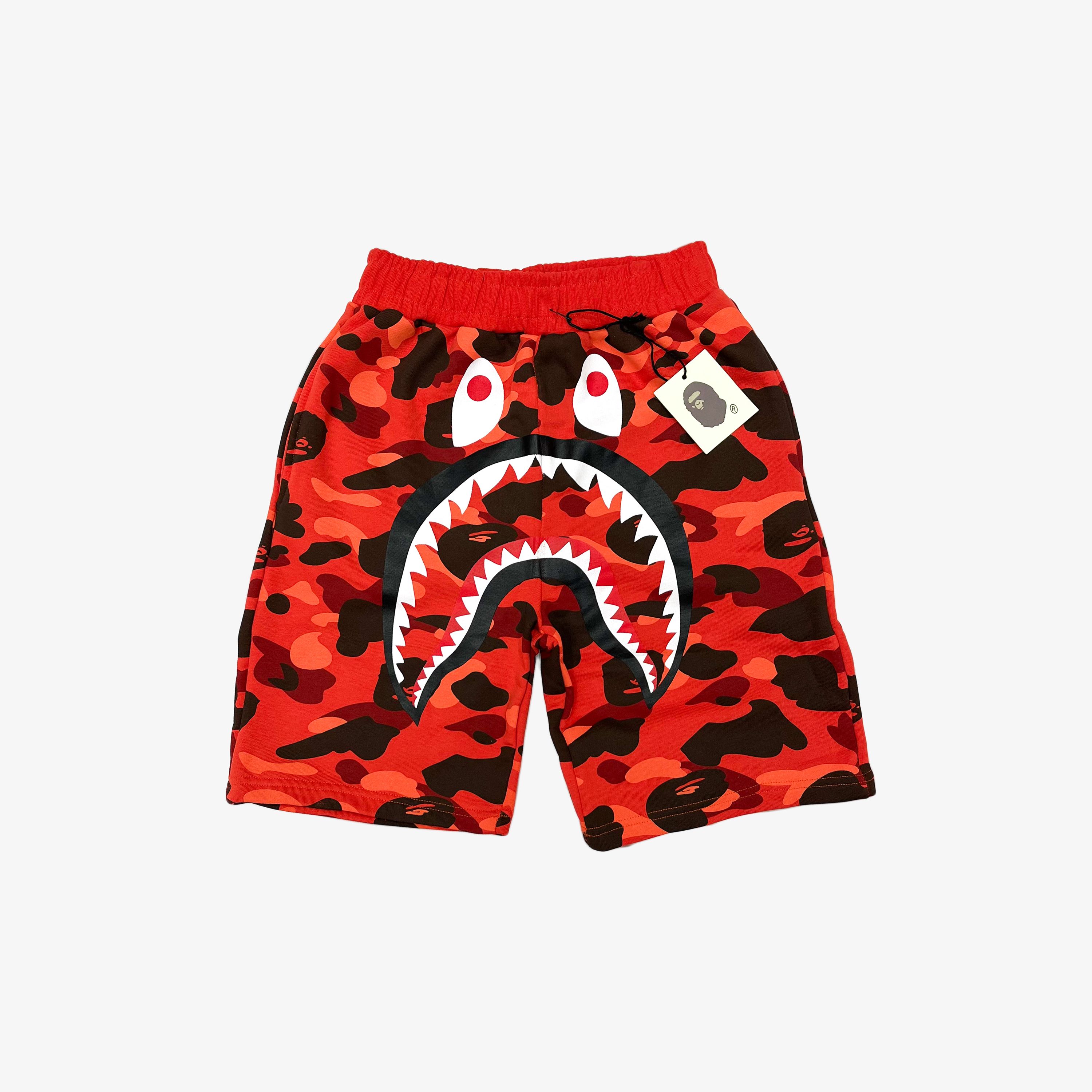 Bape Camo Shark Şort - Kırmızı