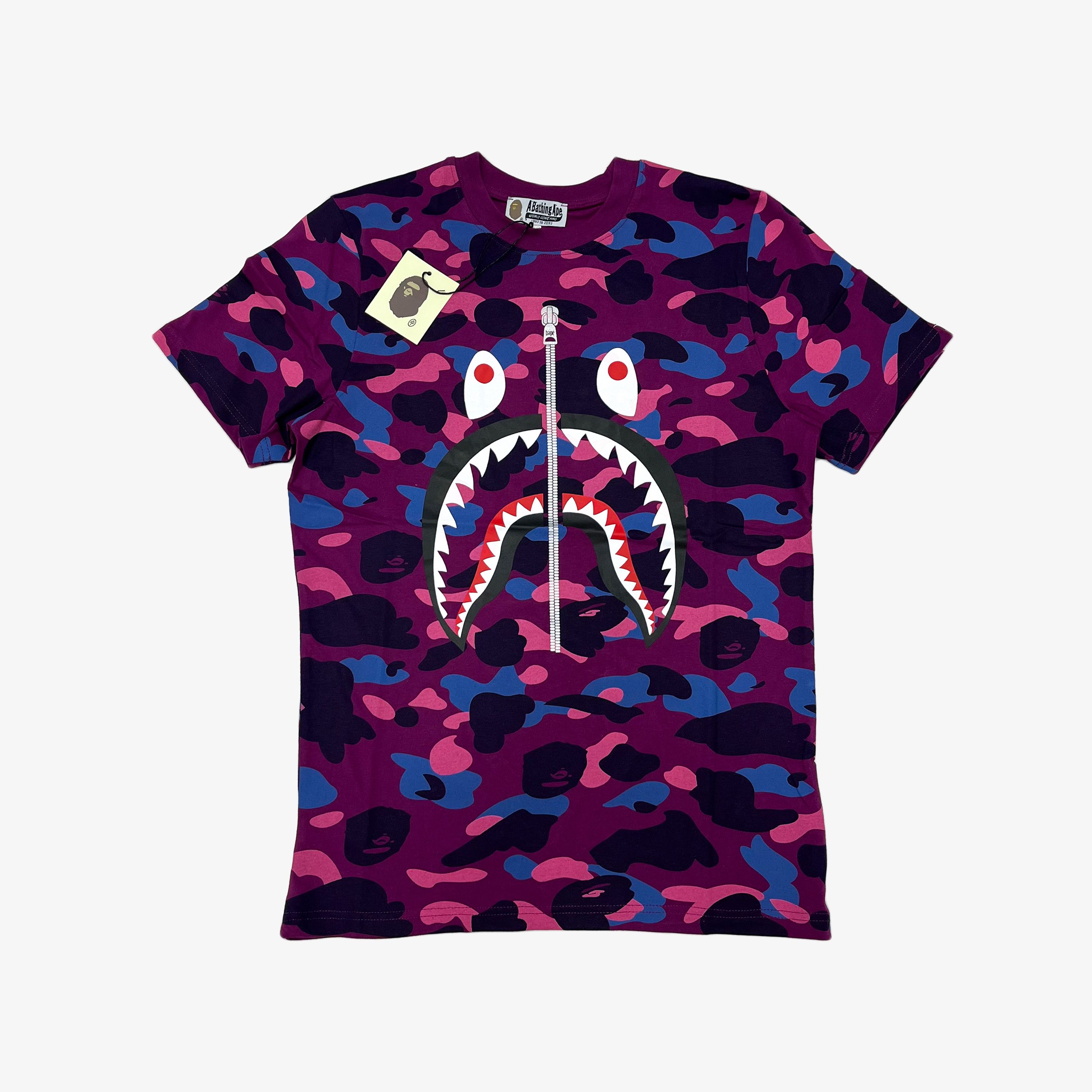 Bape Camo Shark Tshirt - Mor