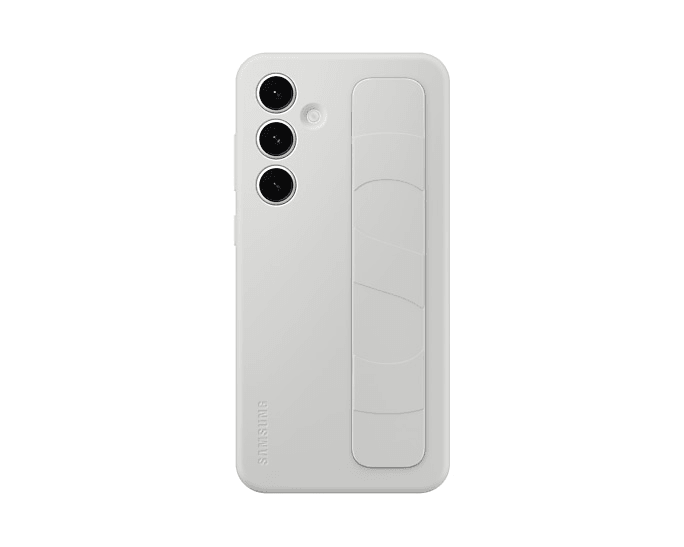 Galaxy S24FE Kordonlu & Standlı Silikon Kılıf - Gri