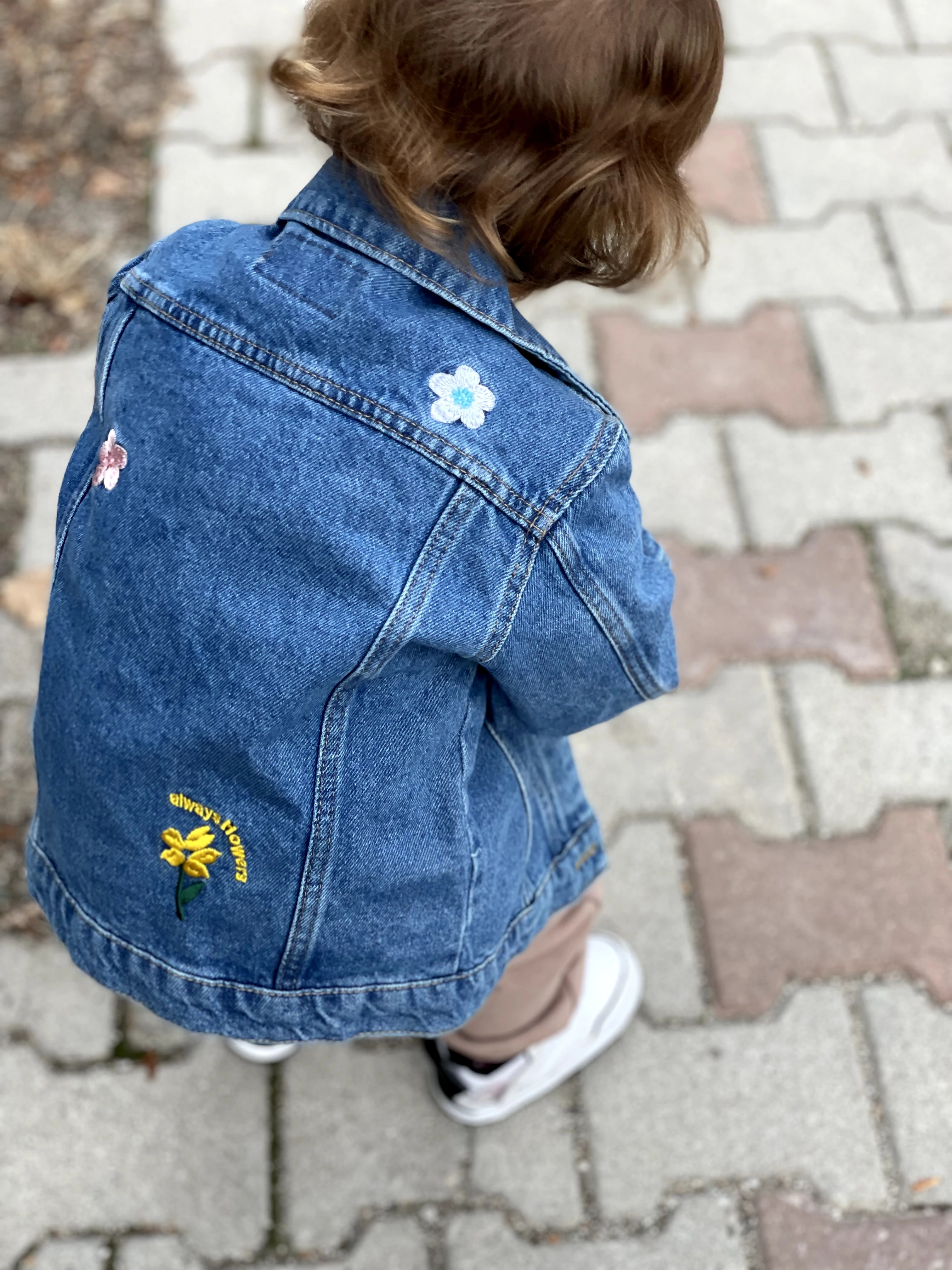 ZARA Kız Çocuk Çiçekli Denim Ceket 