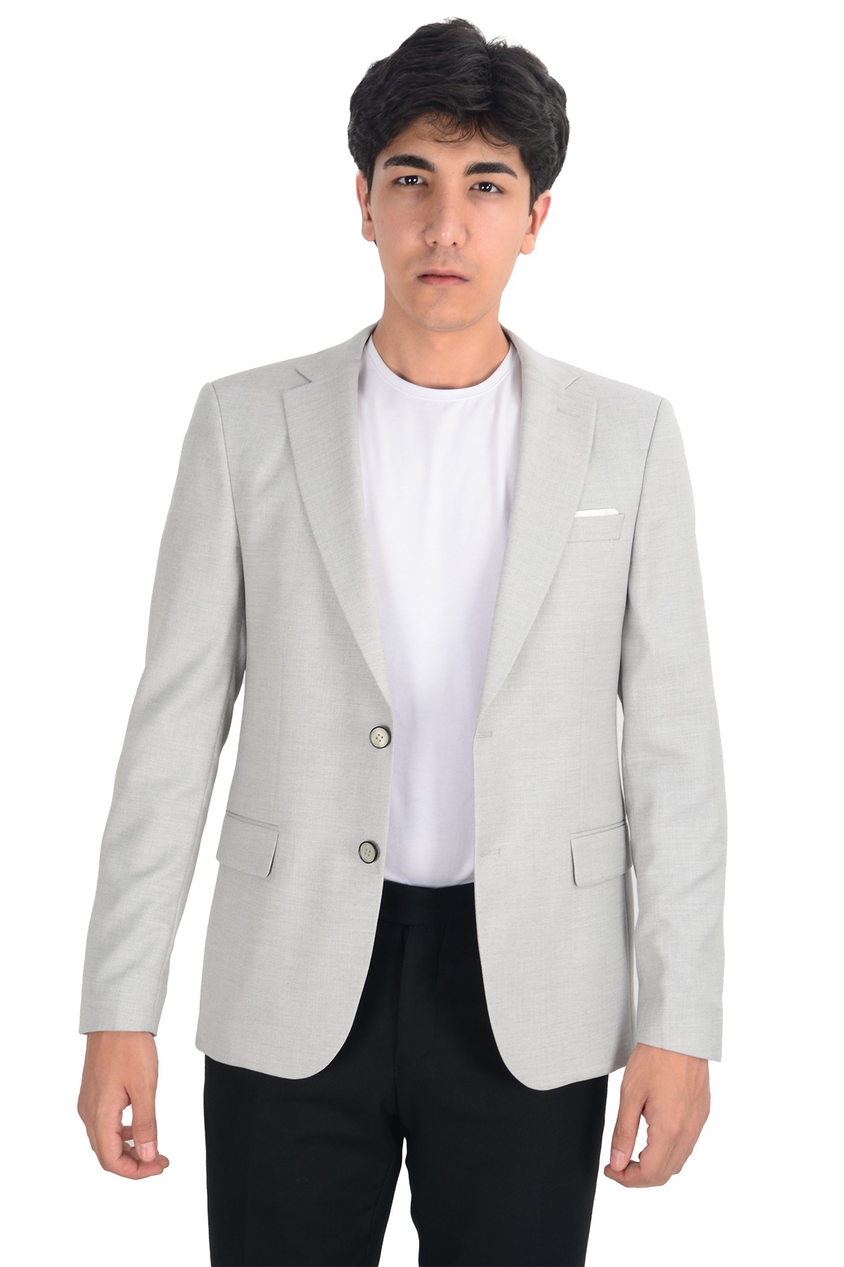 Balıksırtı Desenli Slim Erkek Ceket