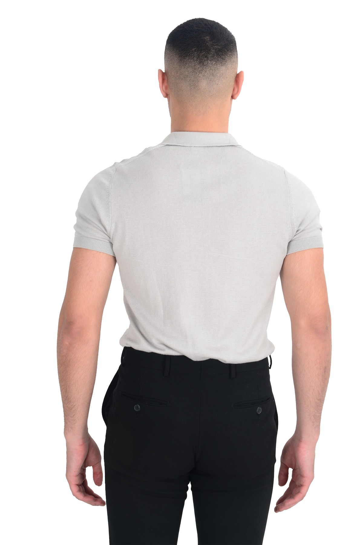 Desenli Merserize Polo Yaka Triko _Tshirt