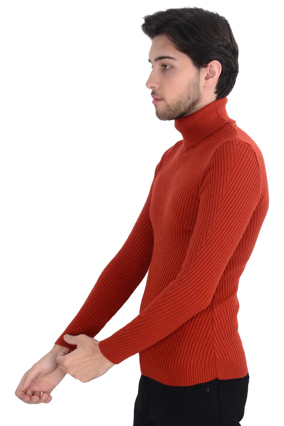 Tam Balıkçı Çapraz Örgü Triko Slim