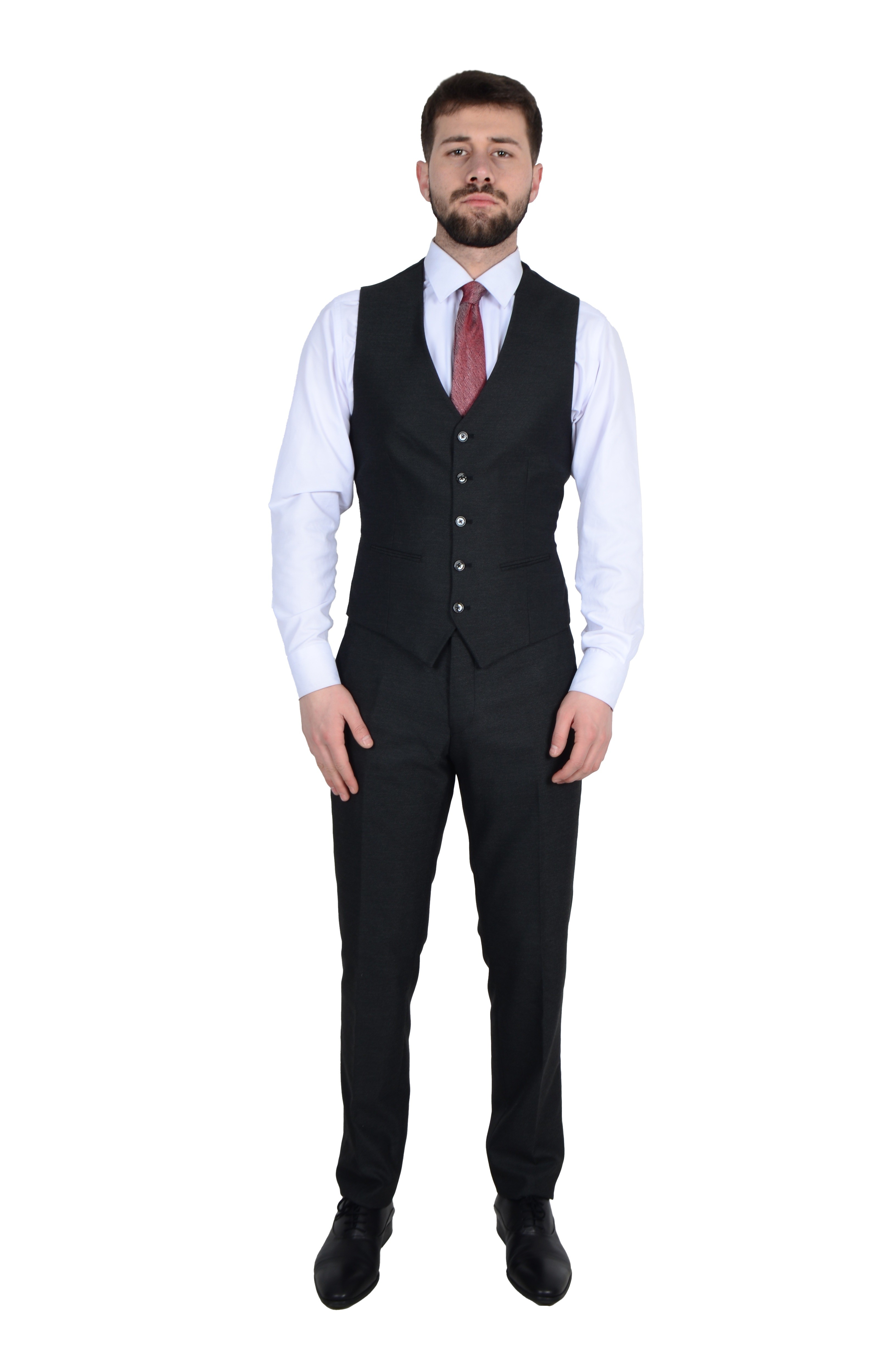 Erkek Slim Fit Kırlangıç Yaka Kum Desen Çift Düğme Takım Elbise