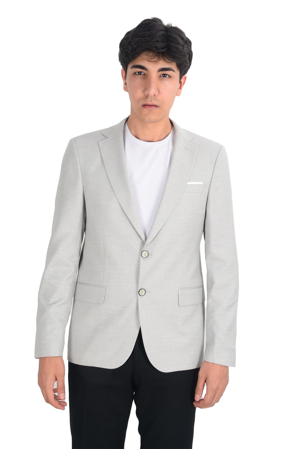 Balıksırtı Desenli Slim Erkek Ceket