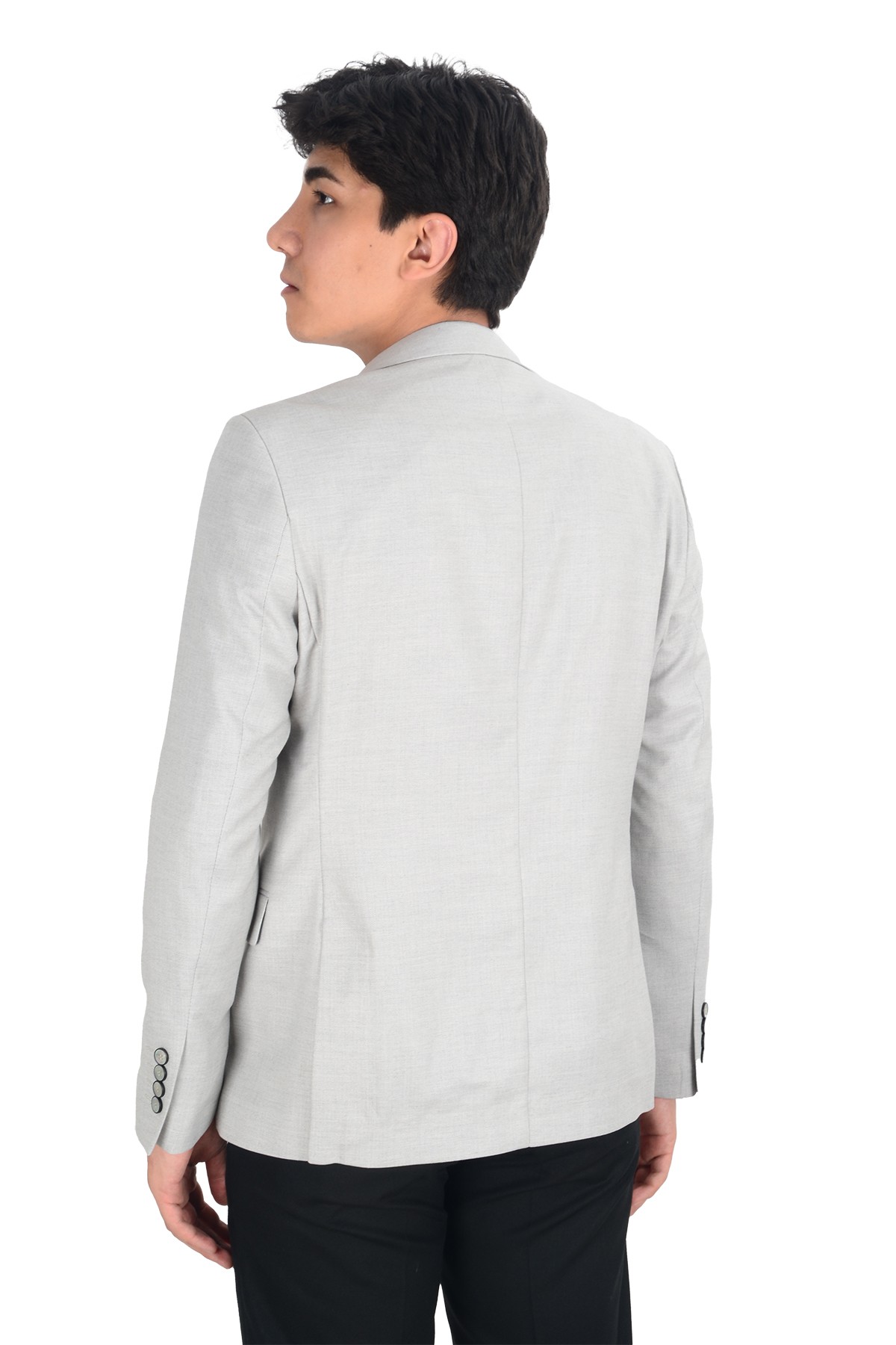Balıksırtı Desenli Slim Erkek Ceket