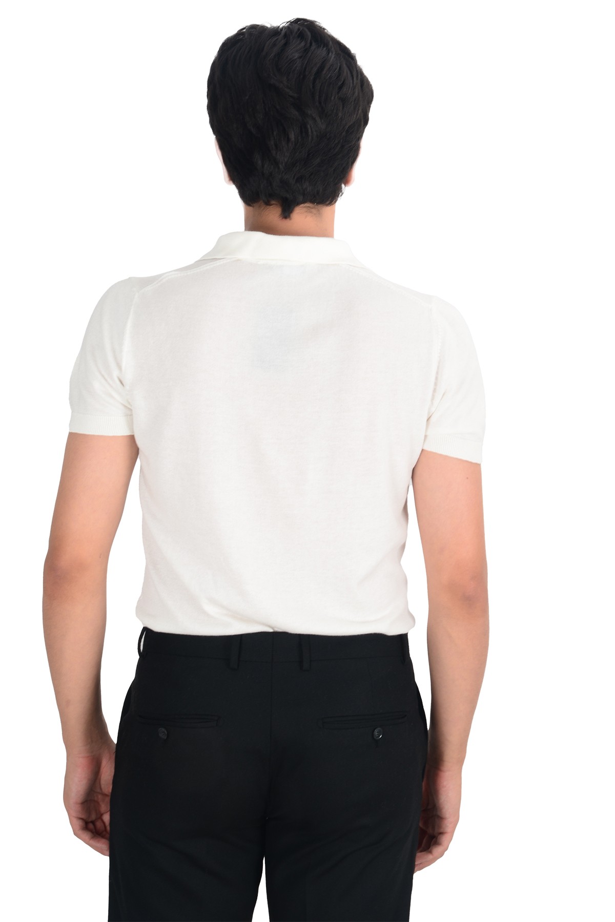 Yarım Fermuarlı Merserize Triko_T_shirt