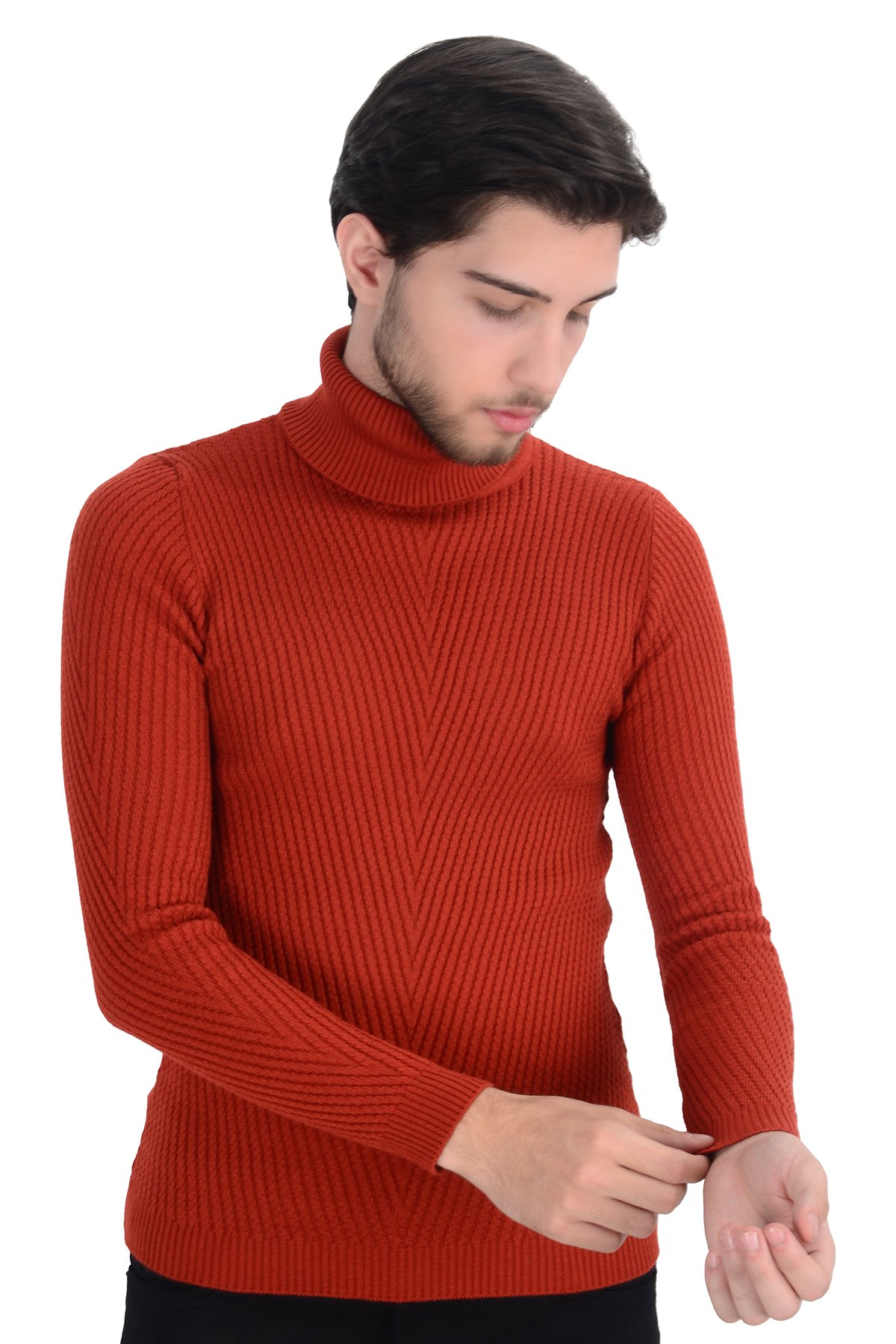 Tam Balıkçı Çapraz Örgü Triko Slim