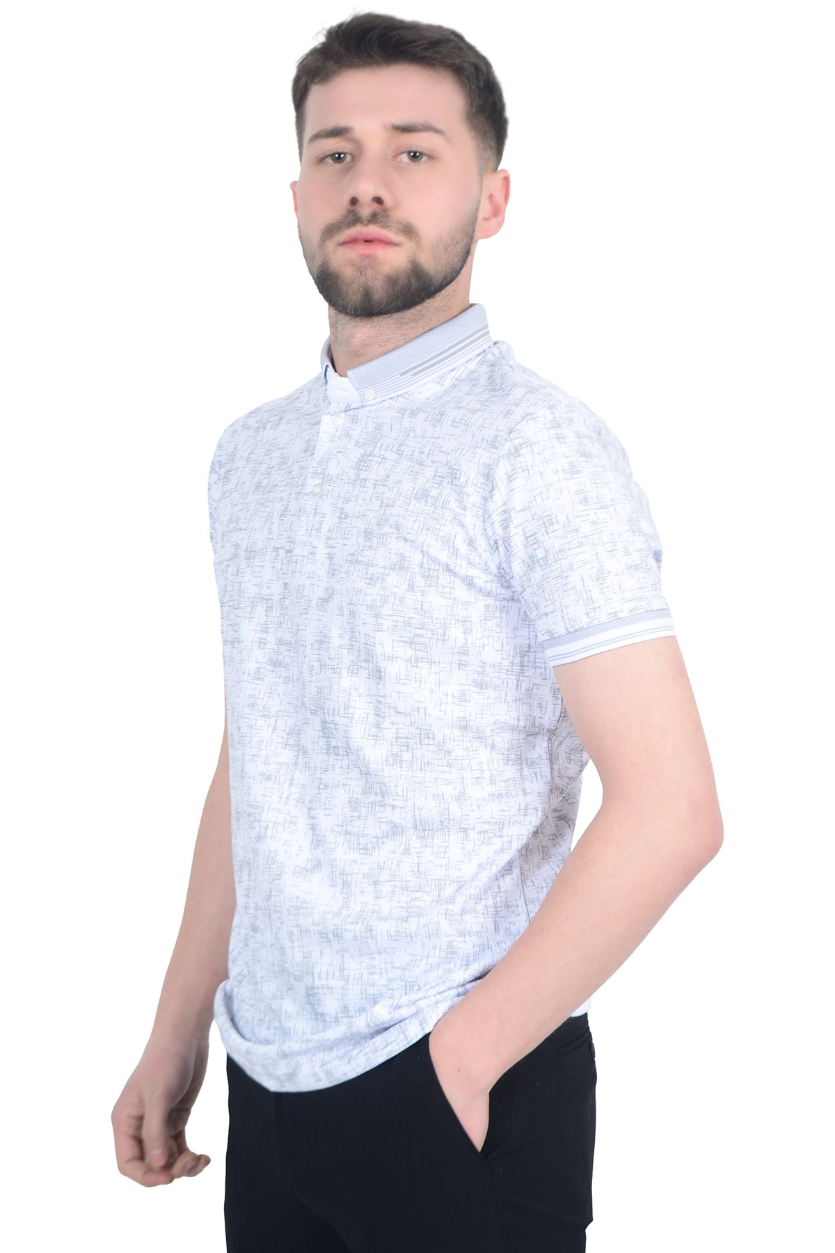 Jakar Desenli Polo Yaka Erkek T-shirt