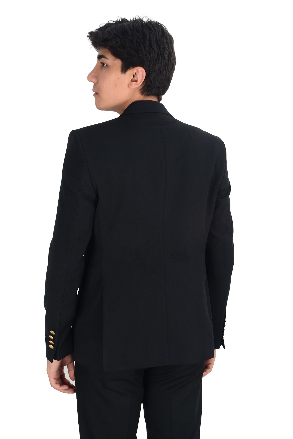 Kruvaze Metal Düğme Slim Fit Lycra Erkek Ceket