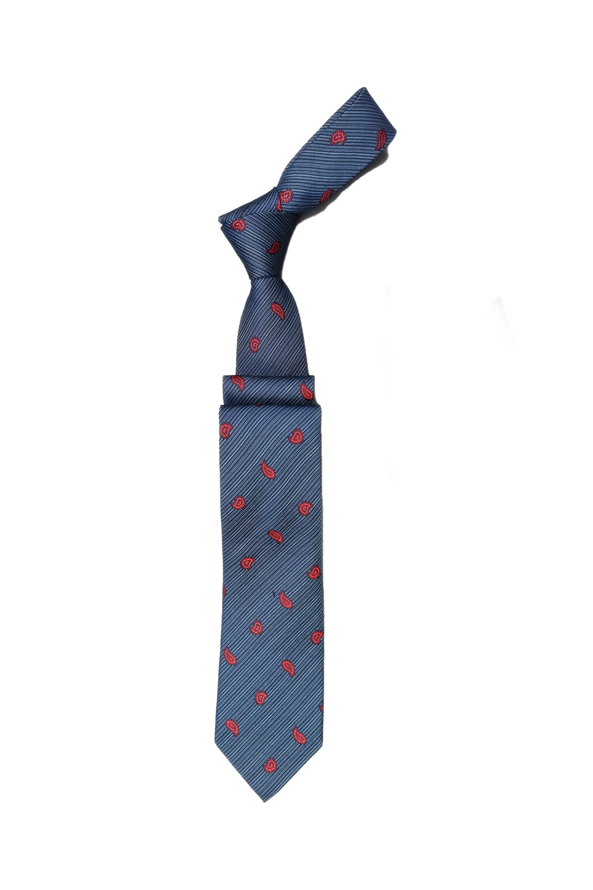 Şeritli Şal Desen Kravat