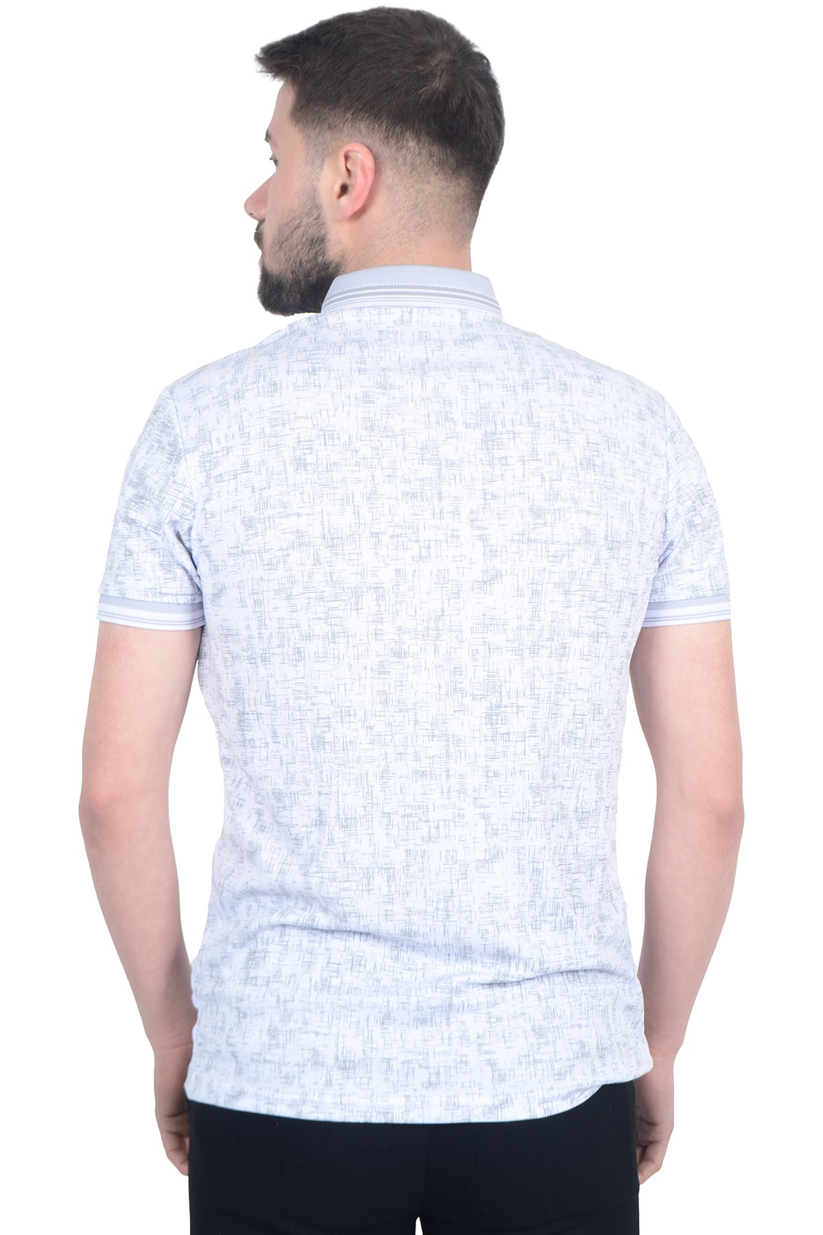 Jakar Desenli Polo Yaka Erkek T-shirt