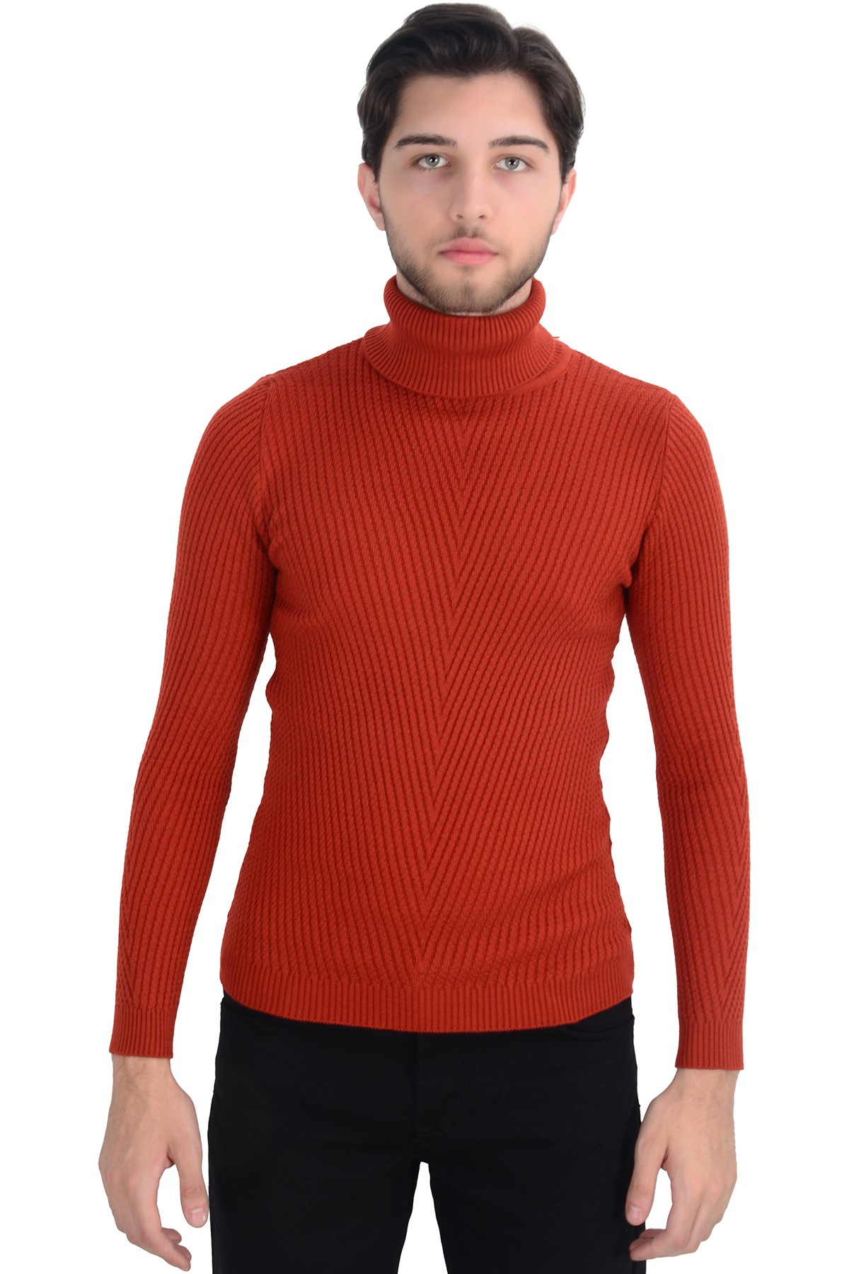 Tam Balıkçı Çapraz Örgü Triko Slim