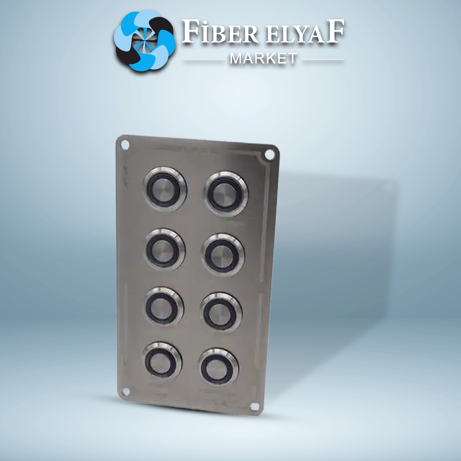 BFY 8'li Krom Switch Panel Mavi Işıklı