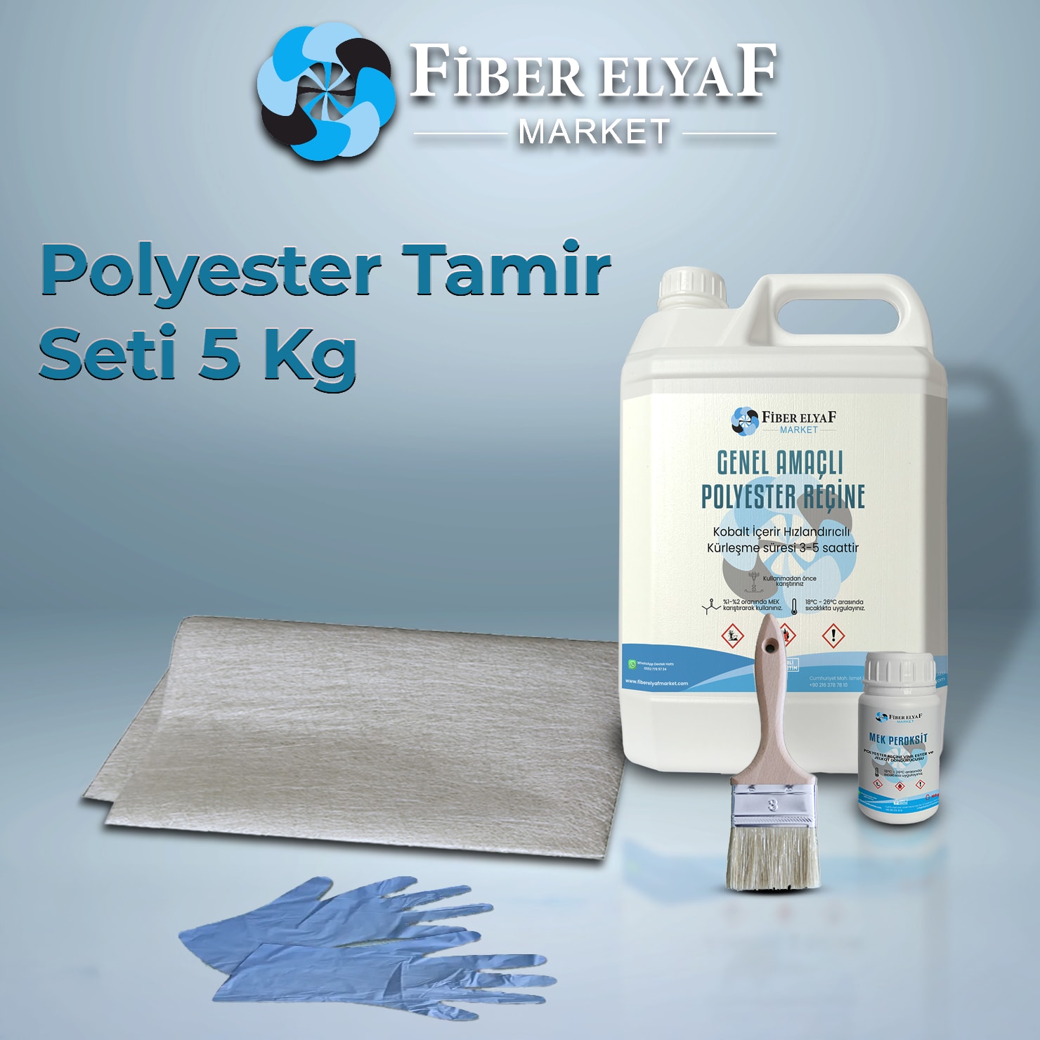 Fiber Elyaf Market Polyester Tamir Kiti 5 Kg