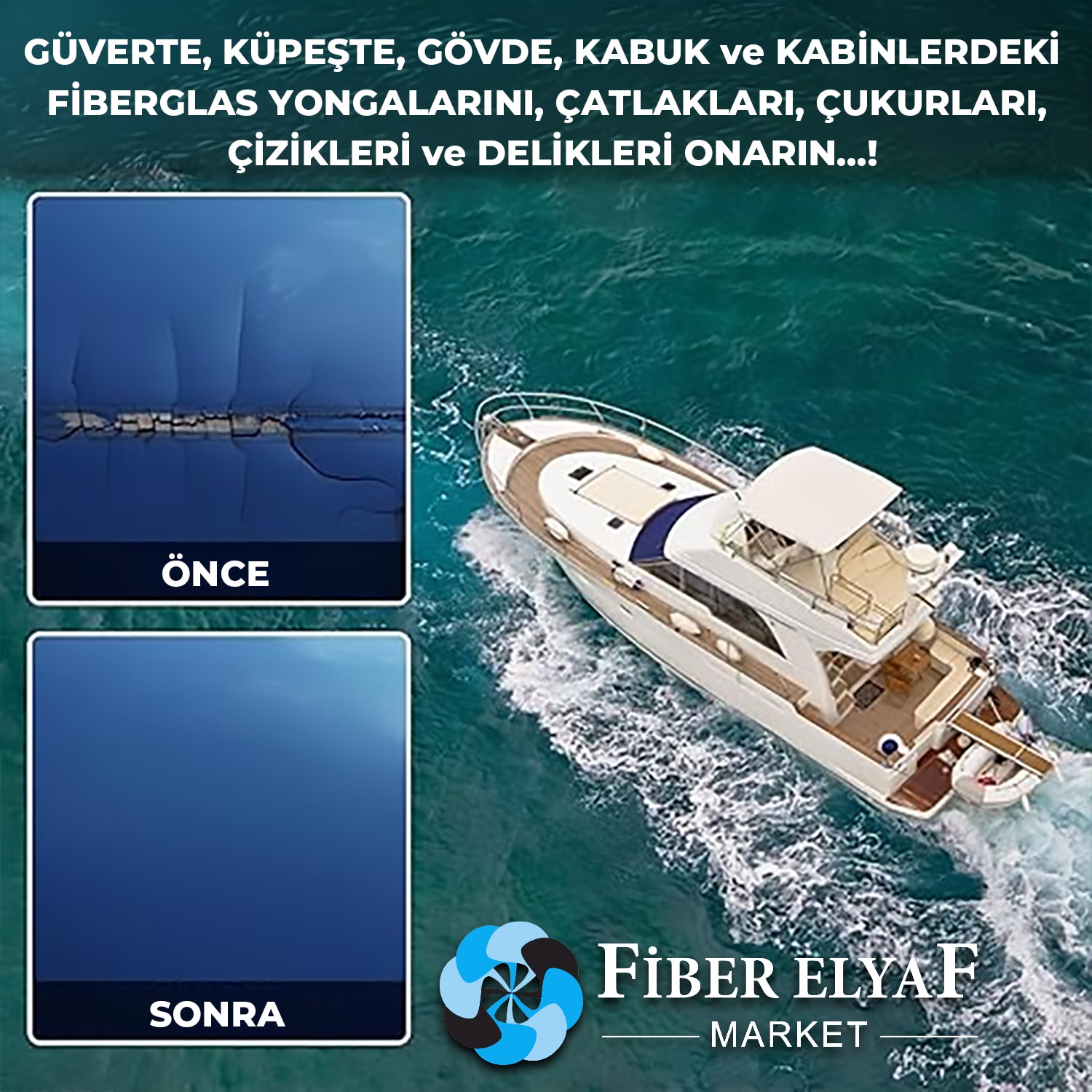 Fiber Elyaf Market Yüzey Tamir Kiti 1 Kg