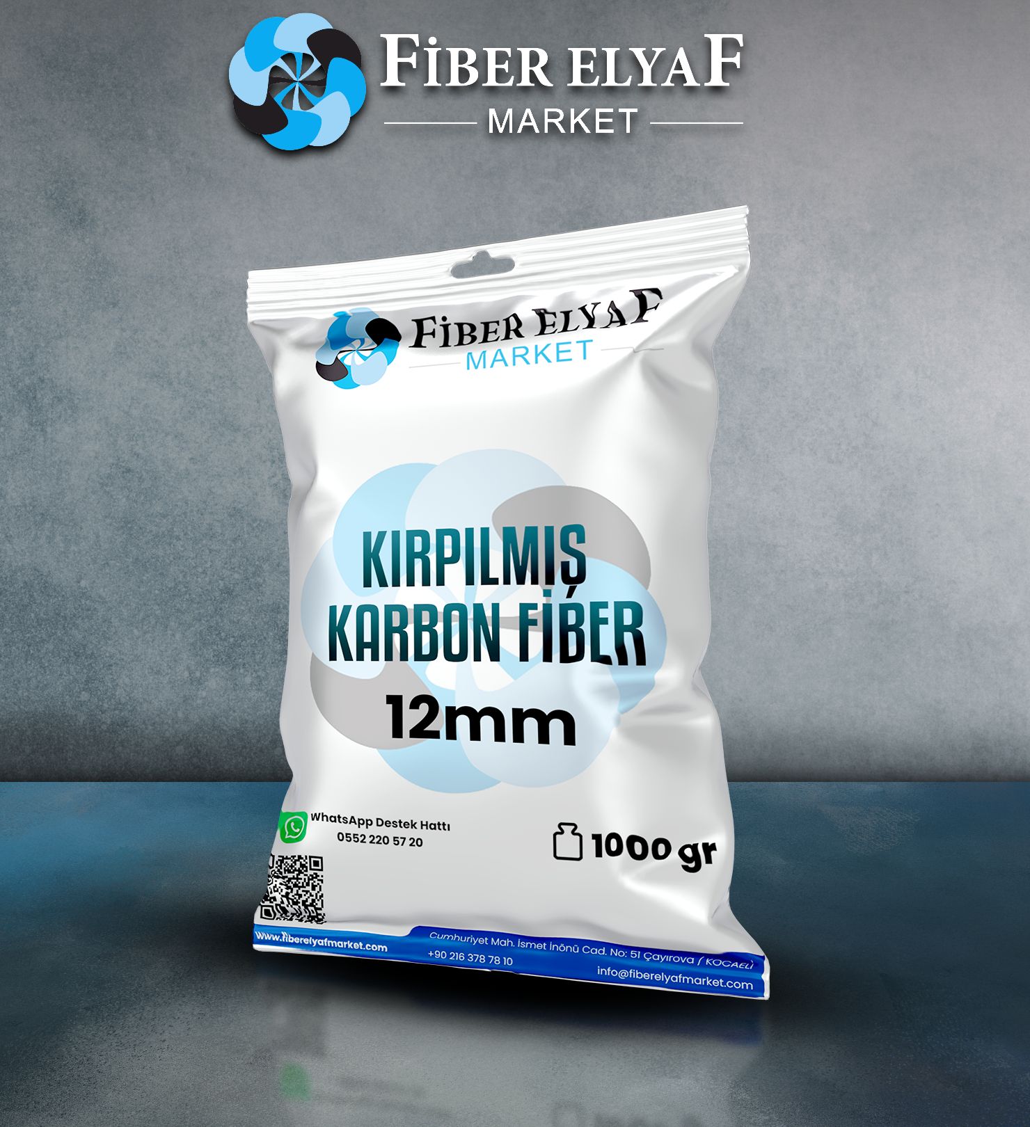 Kırpılmış Karbon Fiber 12 mm