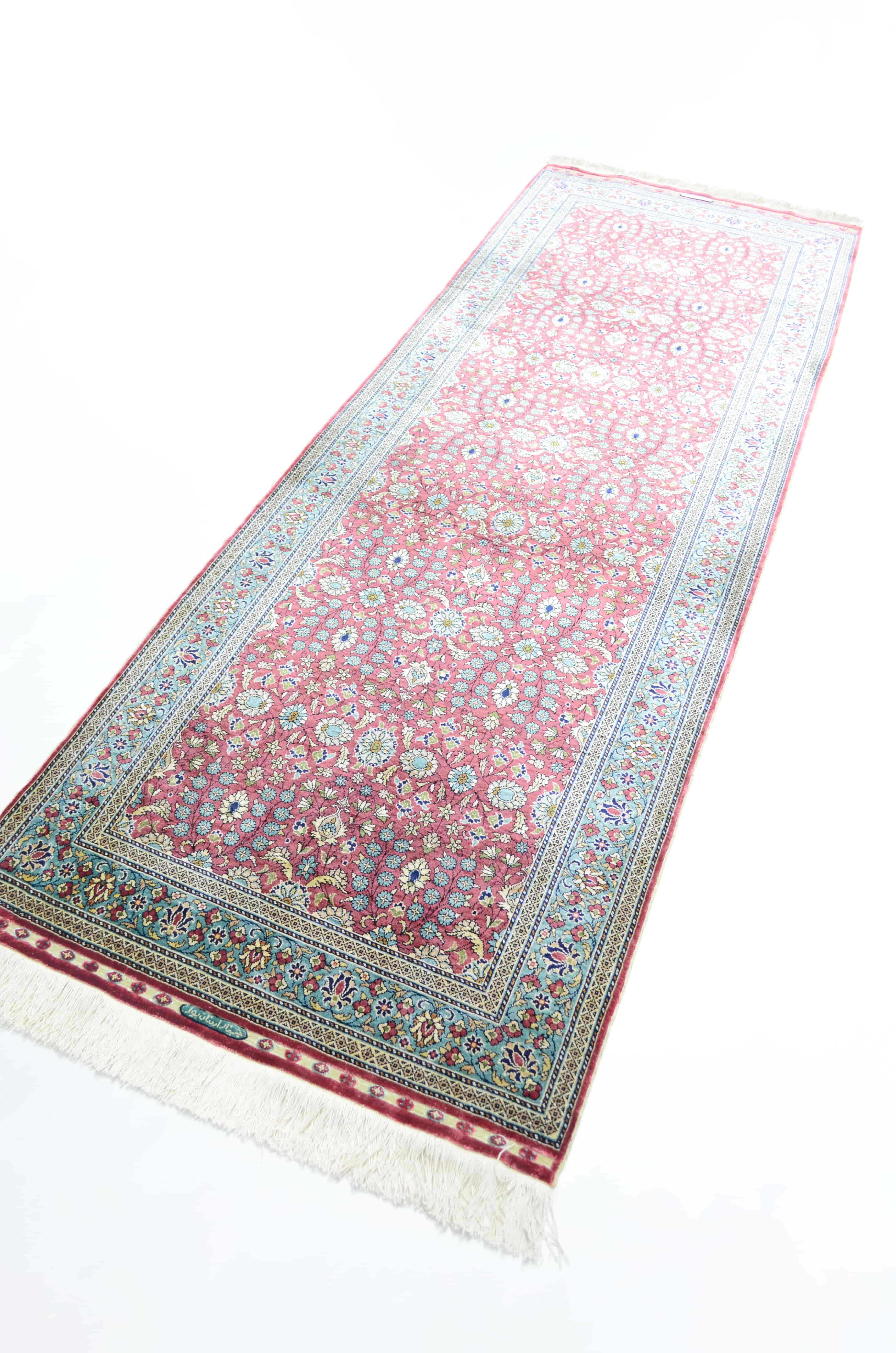 Saf İpekten El Dokuma Kayseri Halısı Yolluk 73x215 cm (1.57 m²)