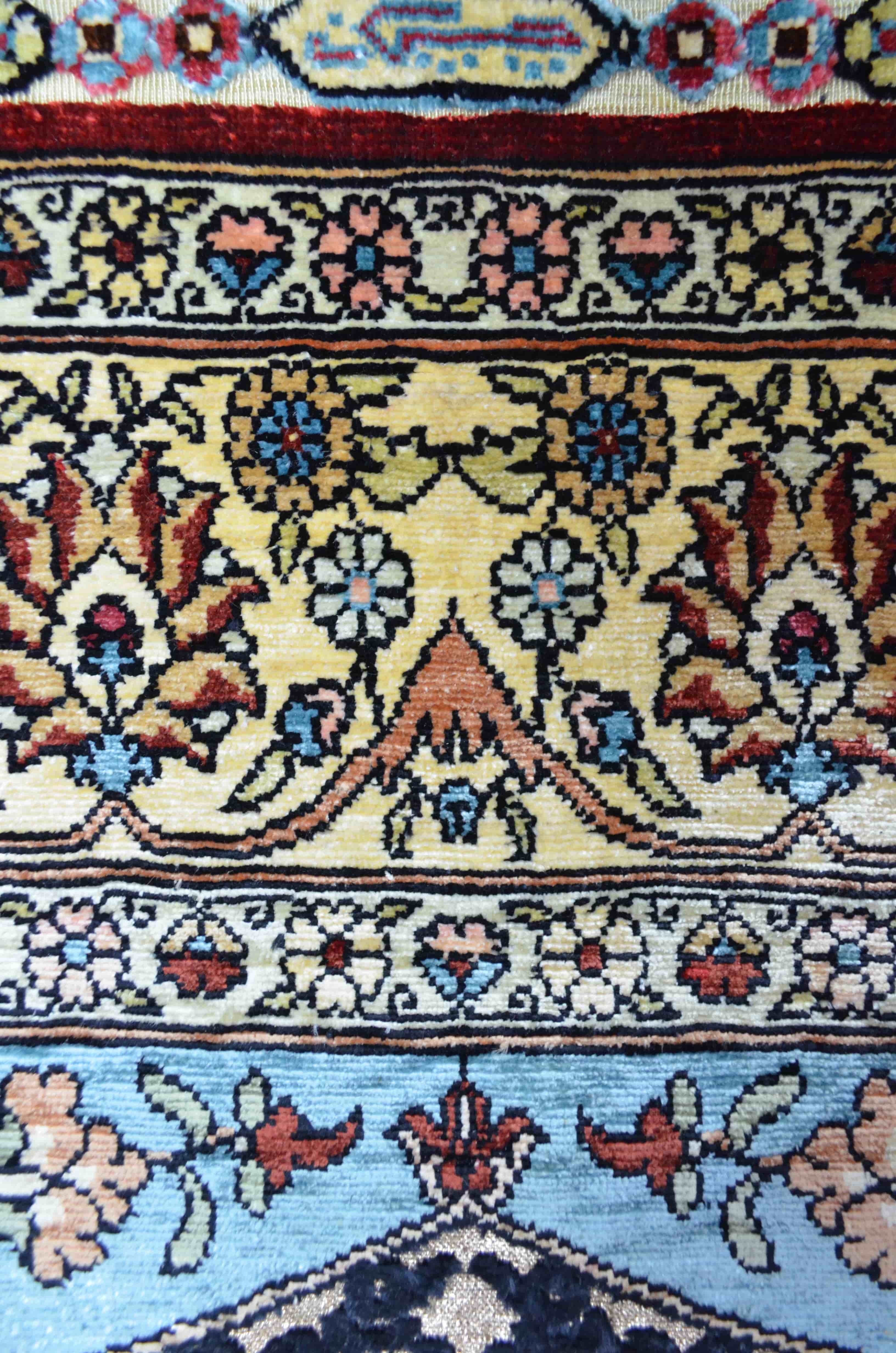 Saf İpekten El Dokuma Mihraplı Seccade Kayseri Halısı 81x138 cm (1.12 m²)