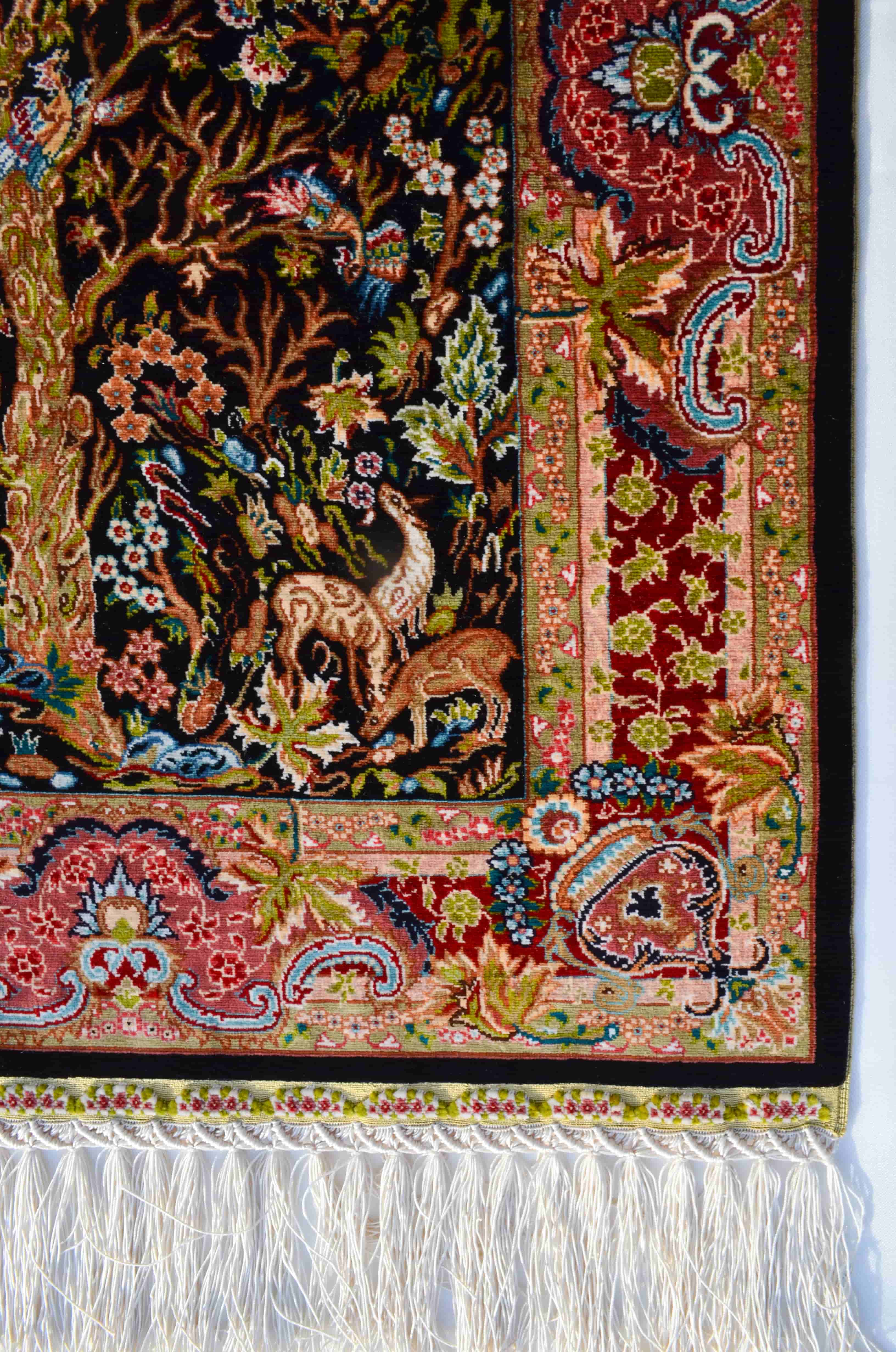 Gamlı Sonbahar Saf İpek El Dokuma Duvar Halısı (40x55 cm)