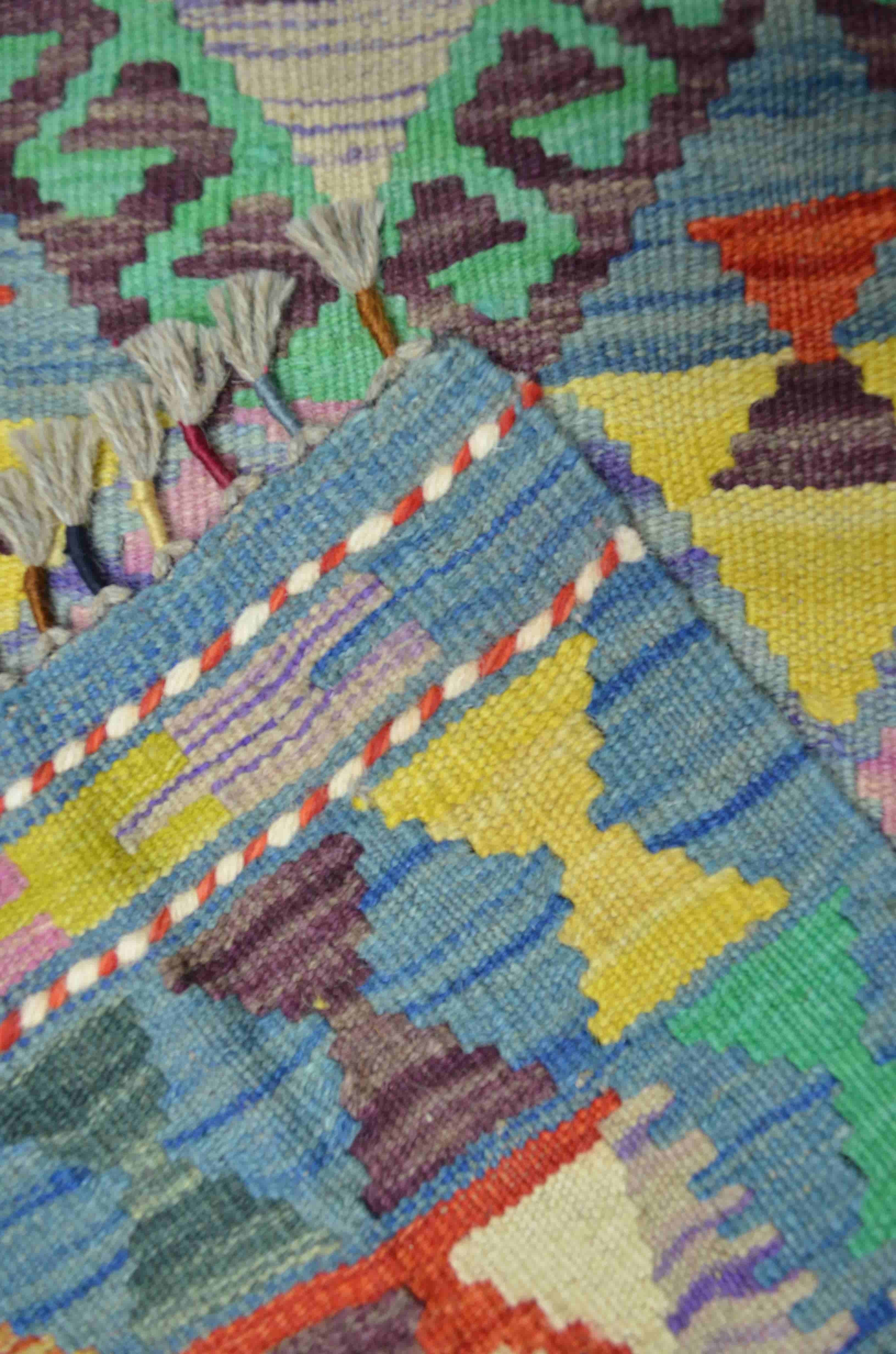 Yün İplikten El Dokuma Afgan Kilim 83x125 cm (1.04 m²)