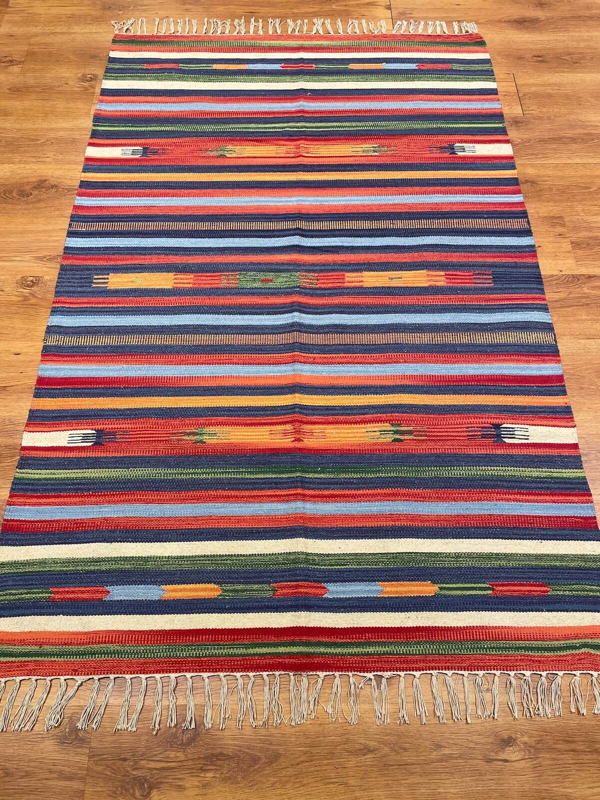 Etnik Desenli El Dokuma Pamuk Kilim (120x180 cm, 2.16 m²)