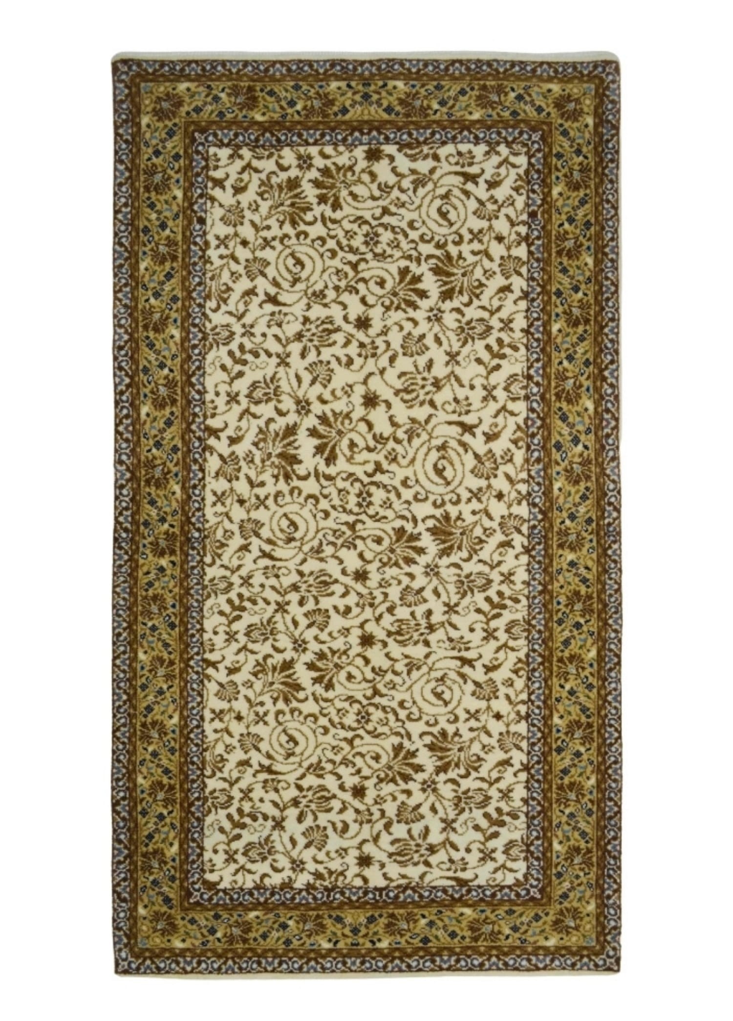 Sultanbeyli Kayseri Tarzı Çiçek Desenli Yün El Dokuma Halı 80x150 cm (1.20 m²)