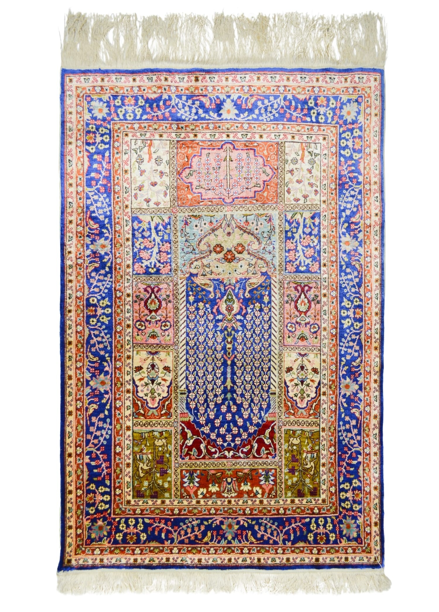 Saf İpekten El Dokuma Namazlık Kayseri Halısı 78x116 cm (0.90 m²)