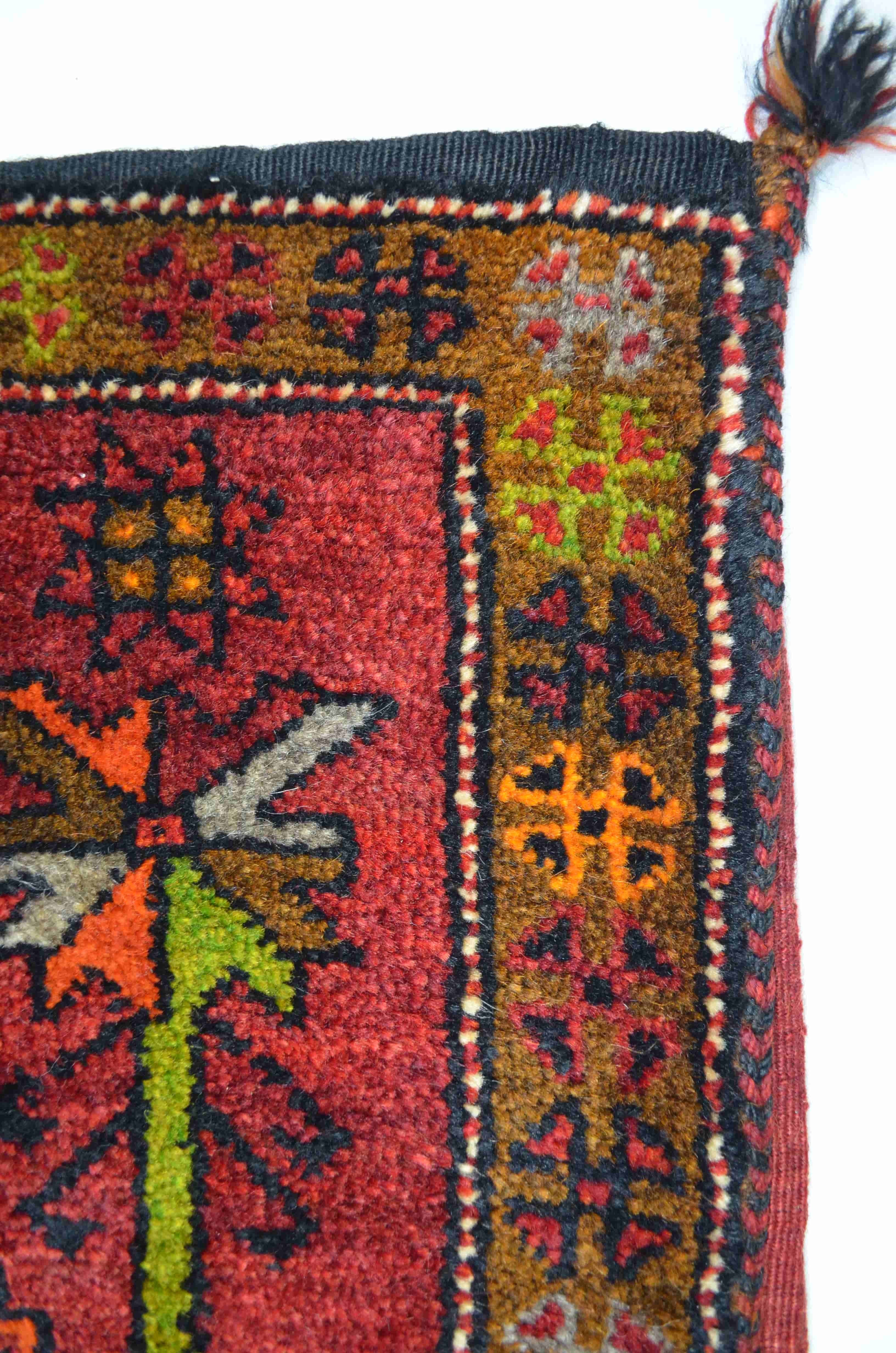 Vintage Sivas Kangal El Dokuma Kırmızı Renk Yün Yastık Kilim 58x94 cm (0,55 m²)