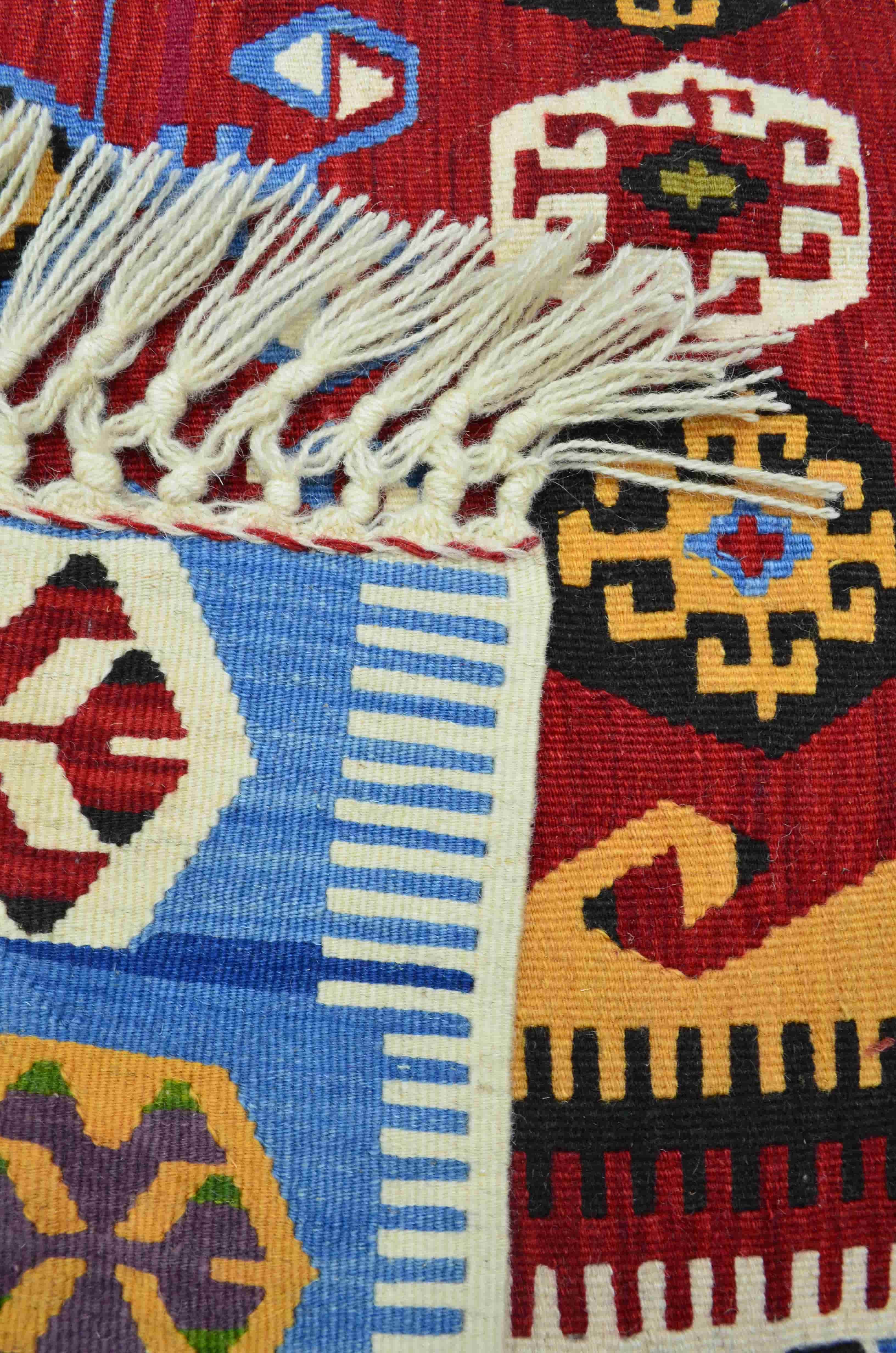 Yün İplikten El Dokuma Antik Süper İnce Kilim 104x161 cm (1.67 m²)