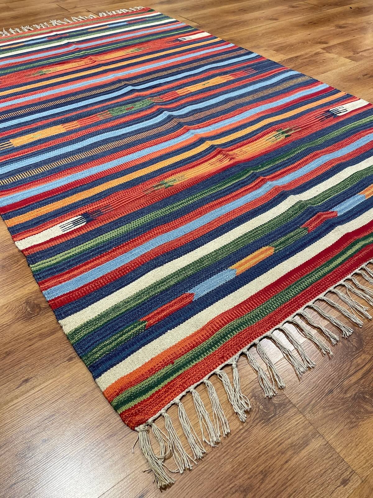 Etnik Desenli El Dokuma Pamuk Kilim (120x180 cm, 2.16 m²)