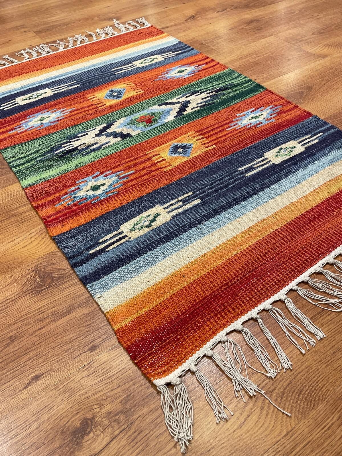 Etnik Desenli El Dokuma Pamuk Kilim (60x90 cm, 0.54 m²)