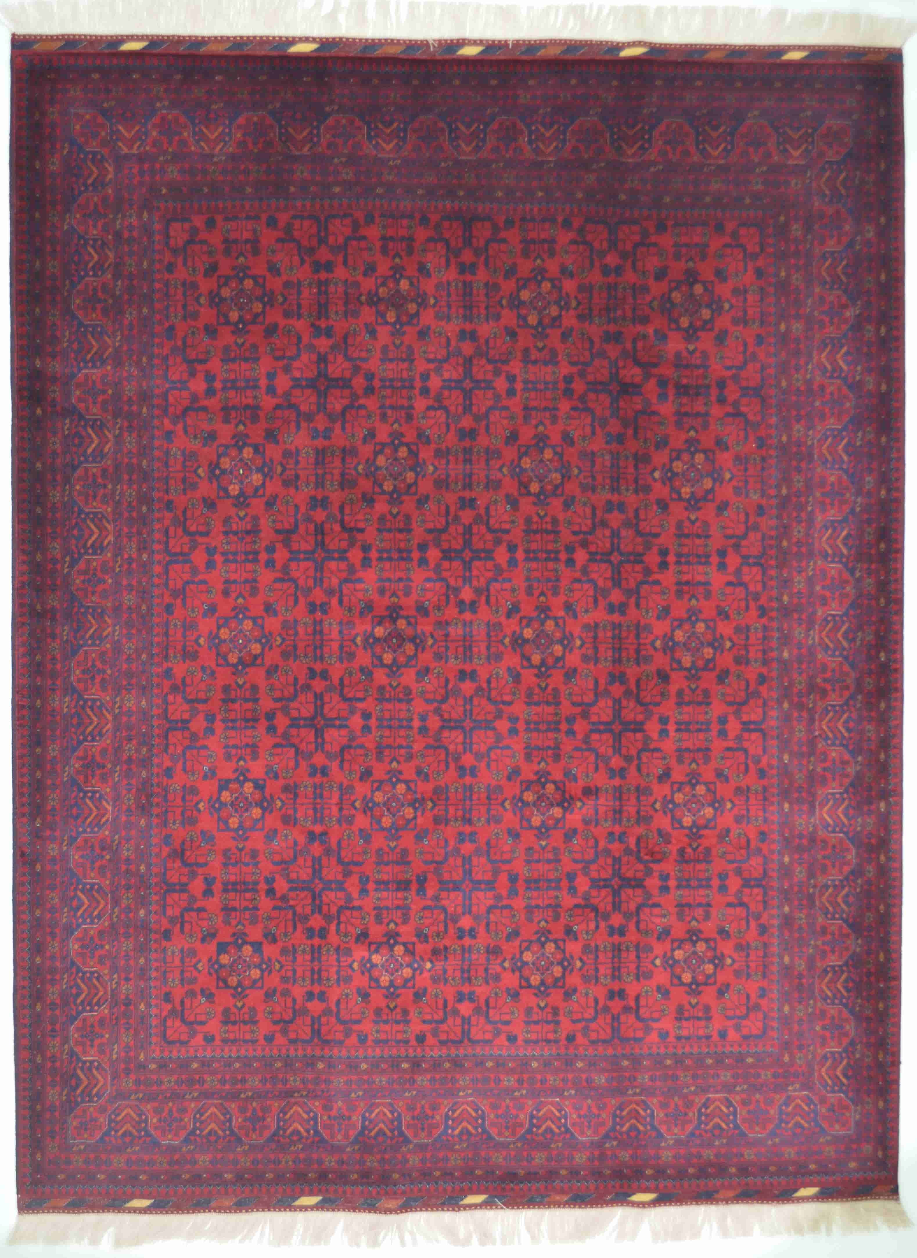 Yün Saçaklı Kaşmir El Dokuma Afgan Bilicik Halısı 176x230 cm (4.04 m²)