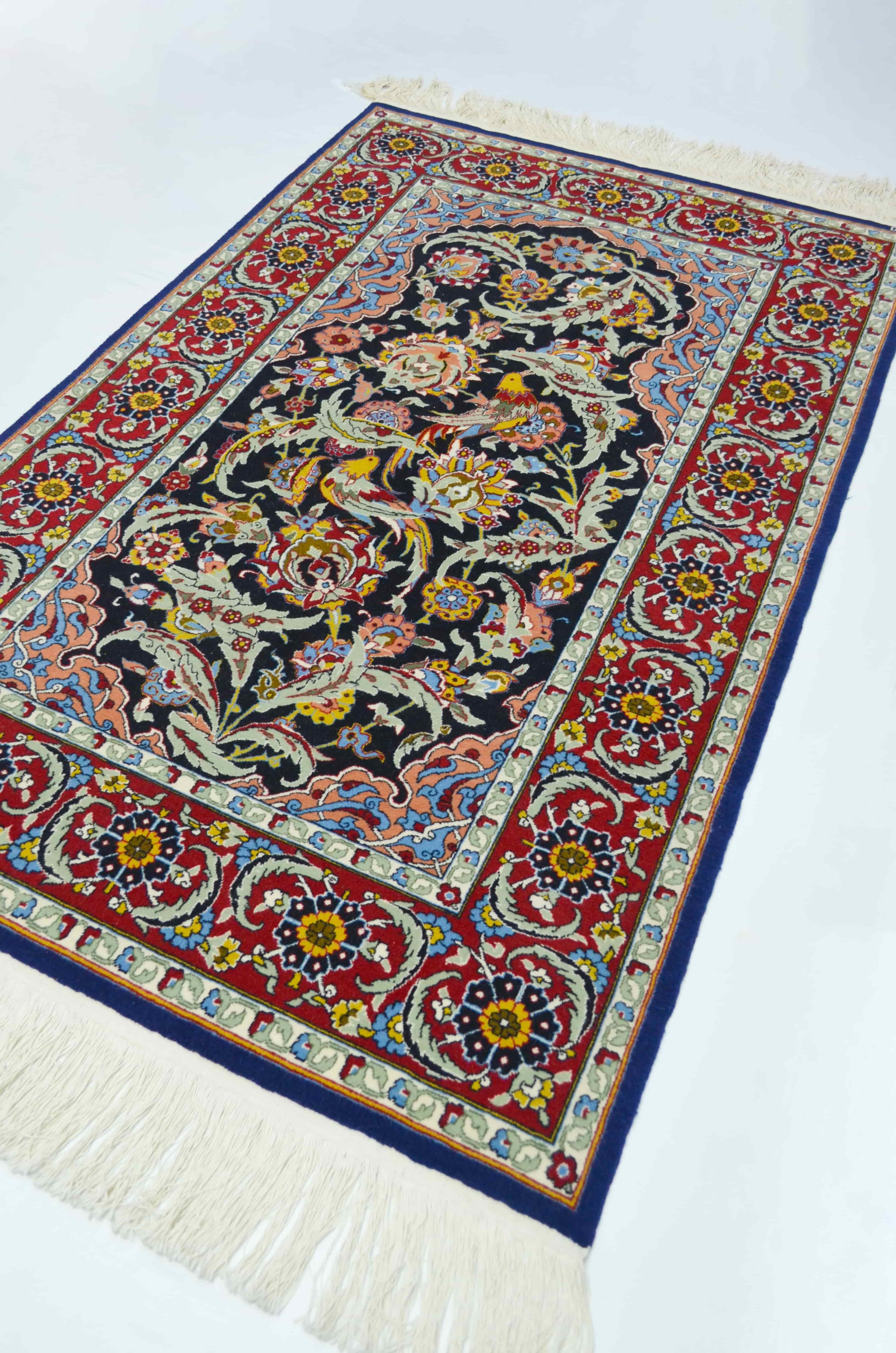 Mihraplı ve Kuş Desenli El Dokuma Hereke Halısı 120x196 cm (2.35 m²)