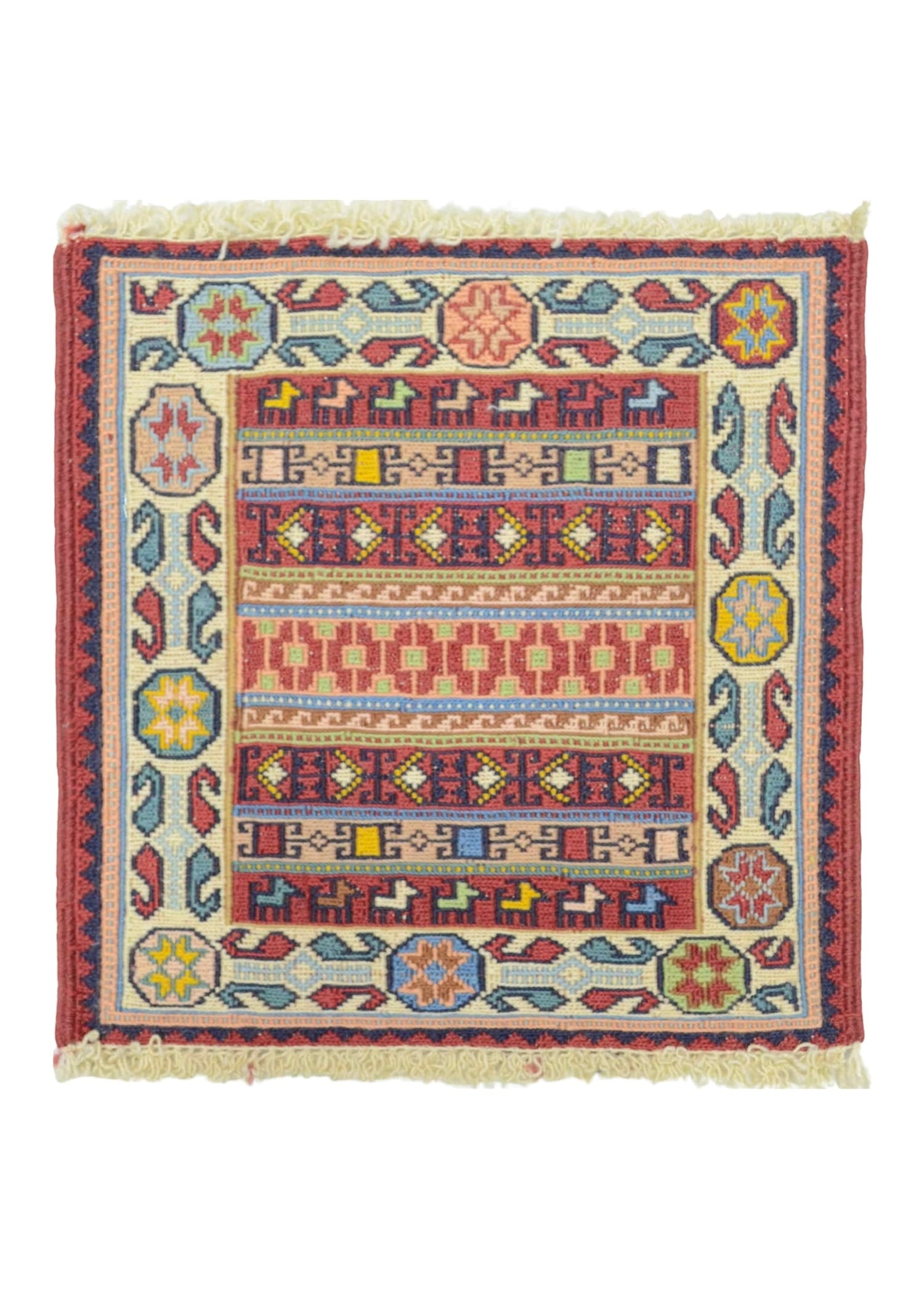 İran Zolanvari El Dokuma Sumak Küçük Boy Kilim 33x33 cm (0,1 m²)