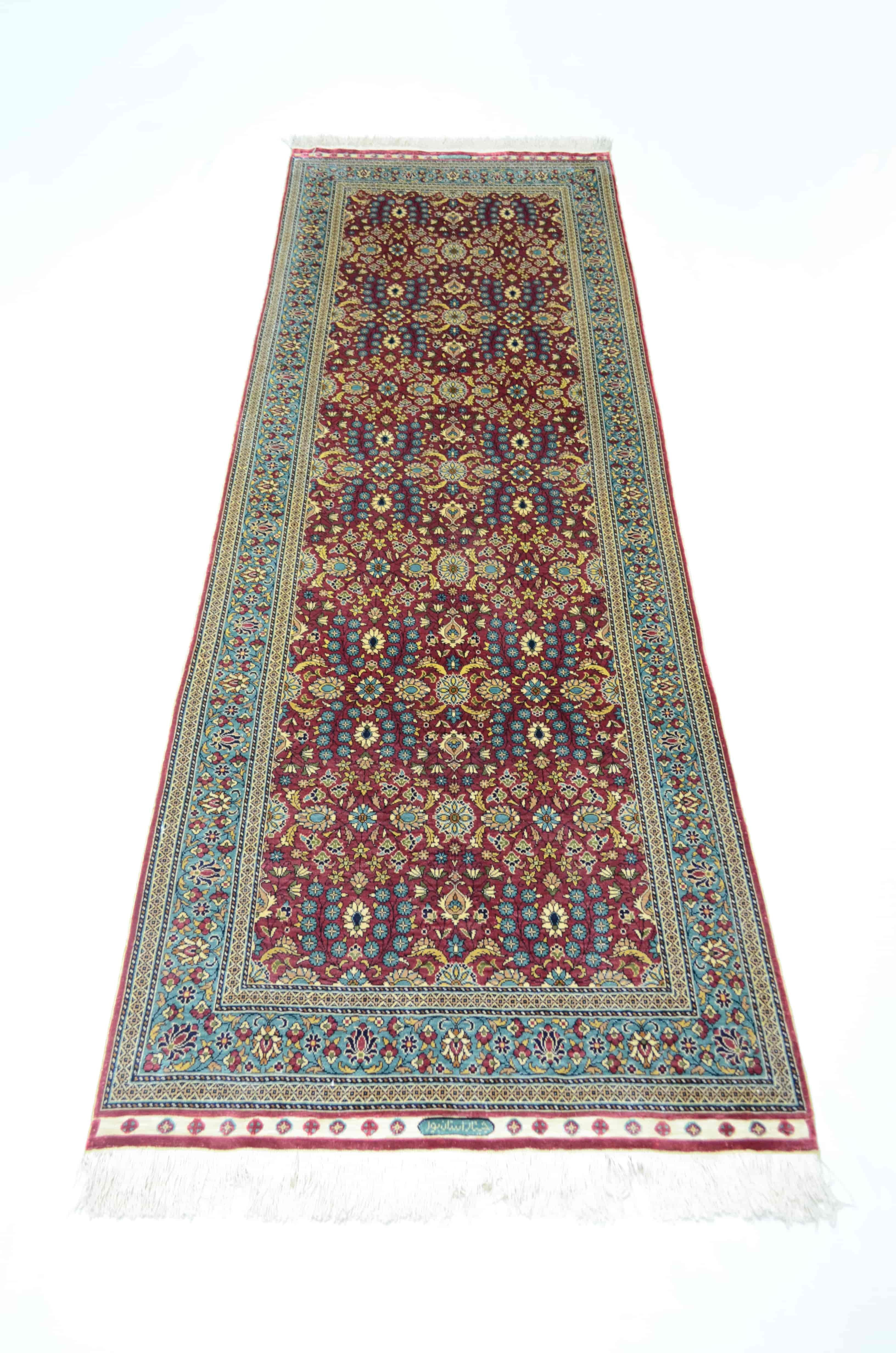 Saf İpekten El Dokuma Kayseri Halısı Yolluk 73x215 cm (1.57 m²)