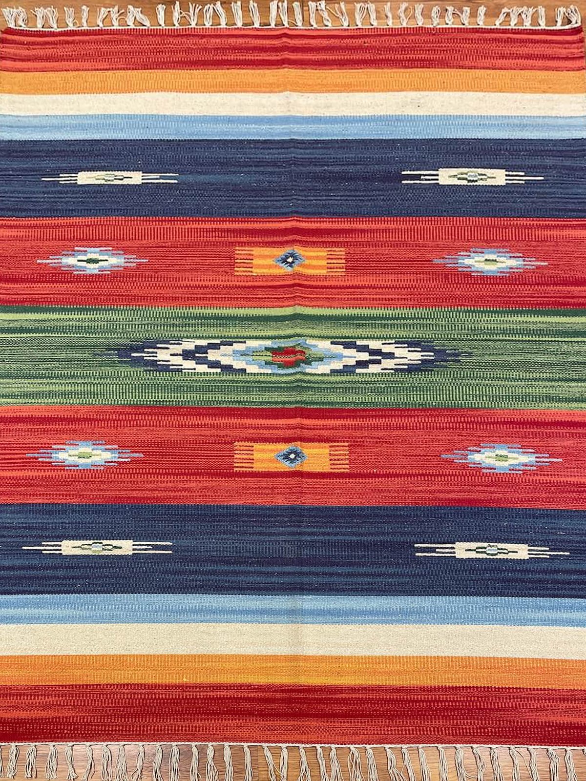 Etnik Desenli El Dokuma Pamuk Kilim (120x180 cm, 2.16 m²)