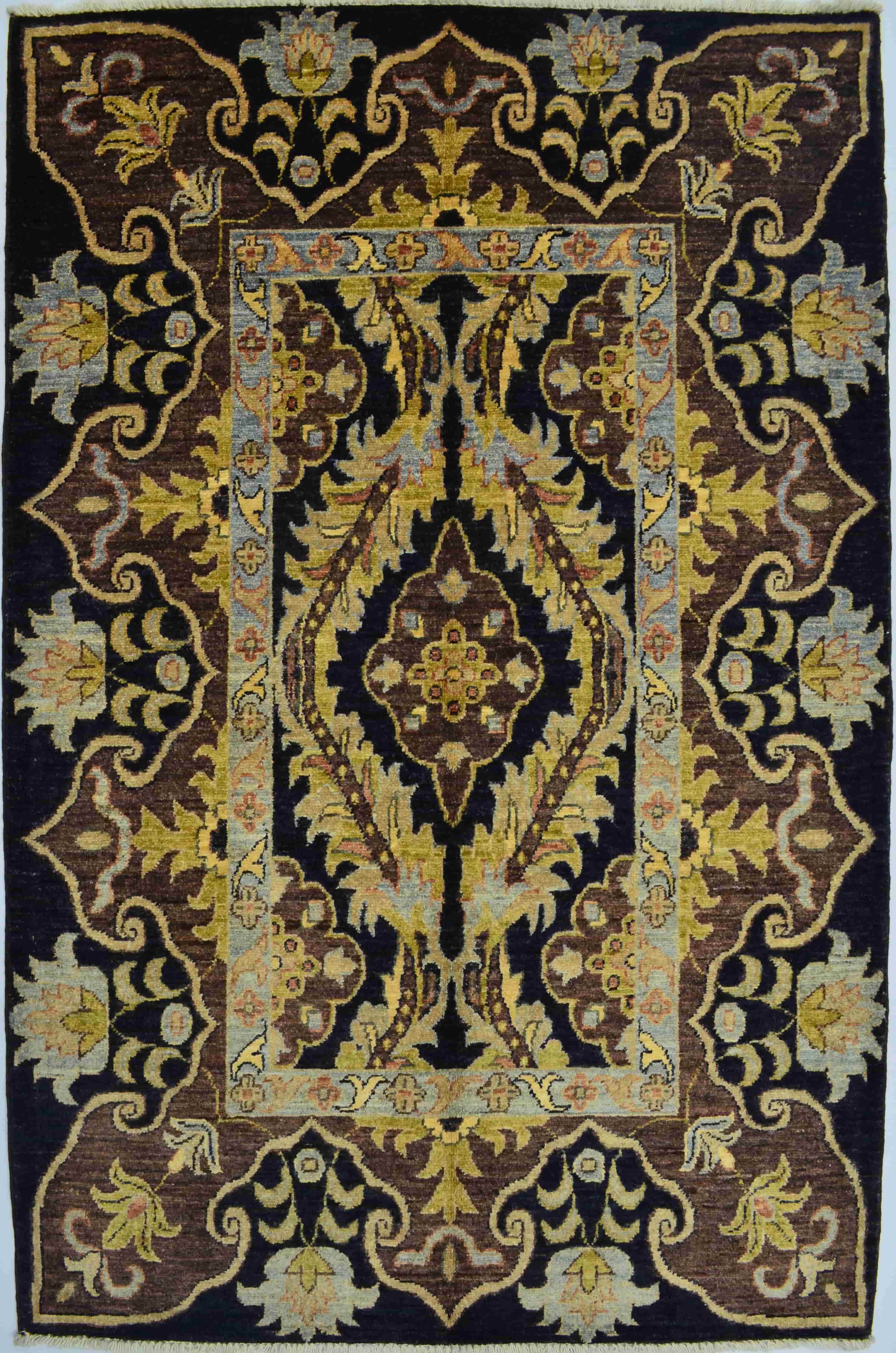 Kirman Yünü El Dokuma Uşak Ziegler Halısı 100x152 cm (1.52 m²)