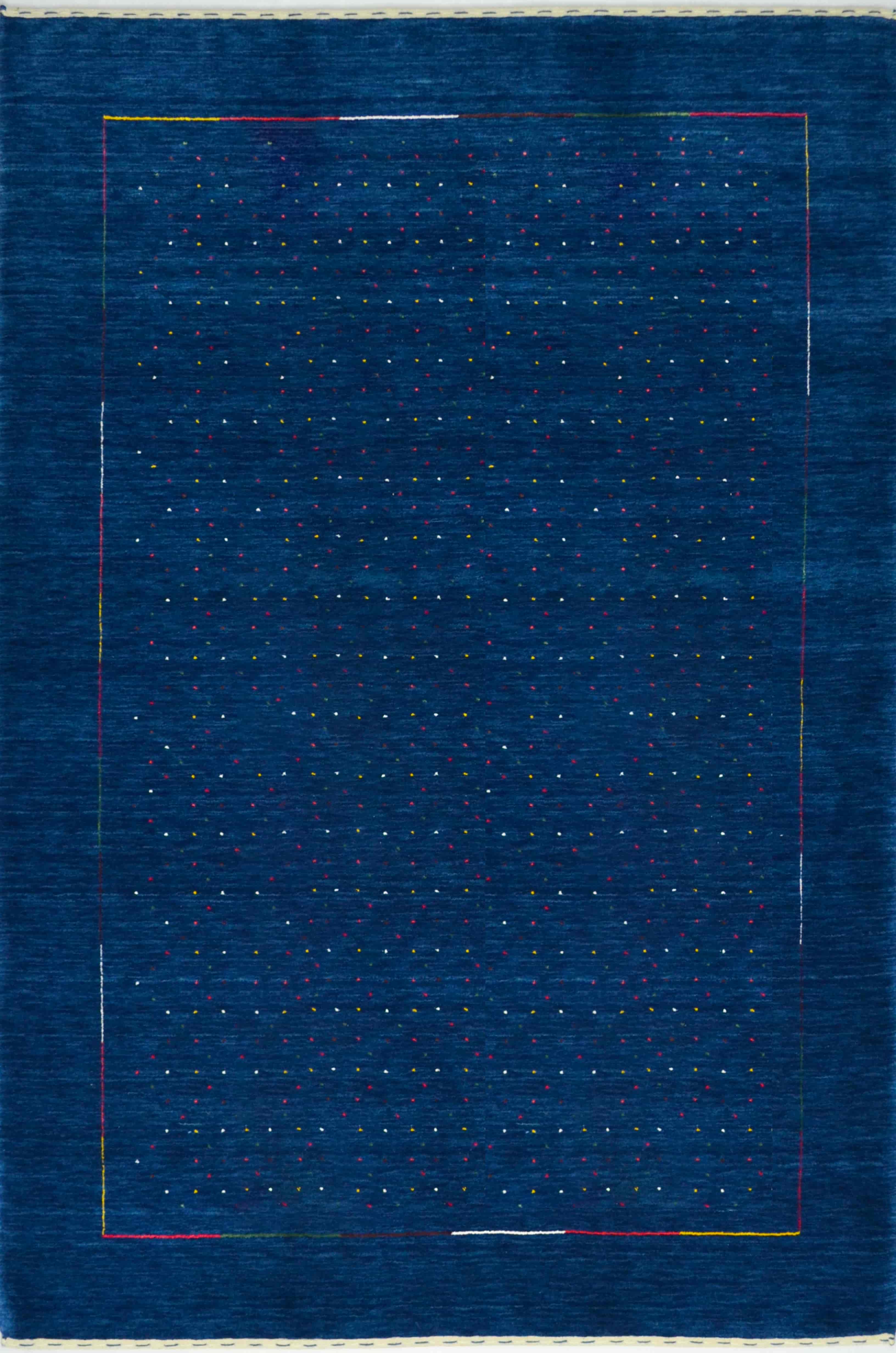 Lori Modern Yünden El Dokuma Halı - Lacivert