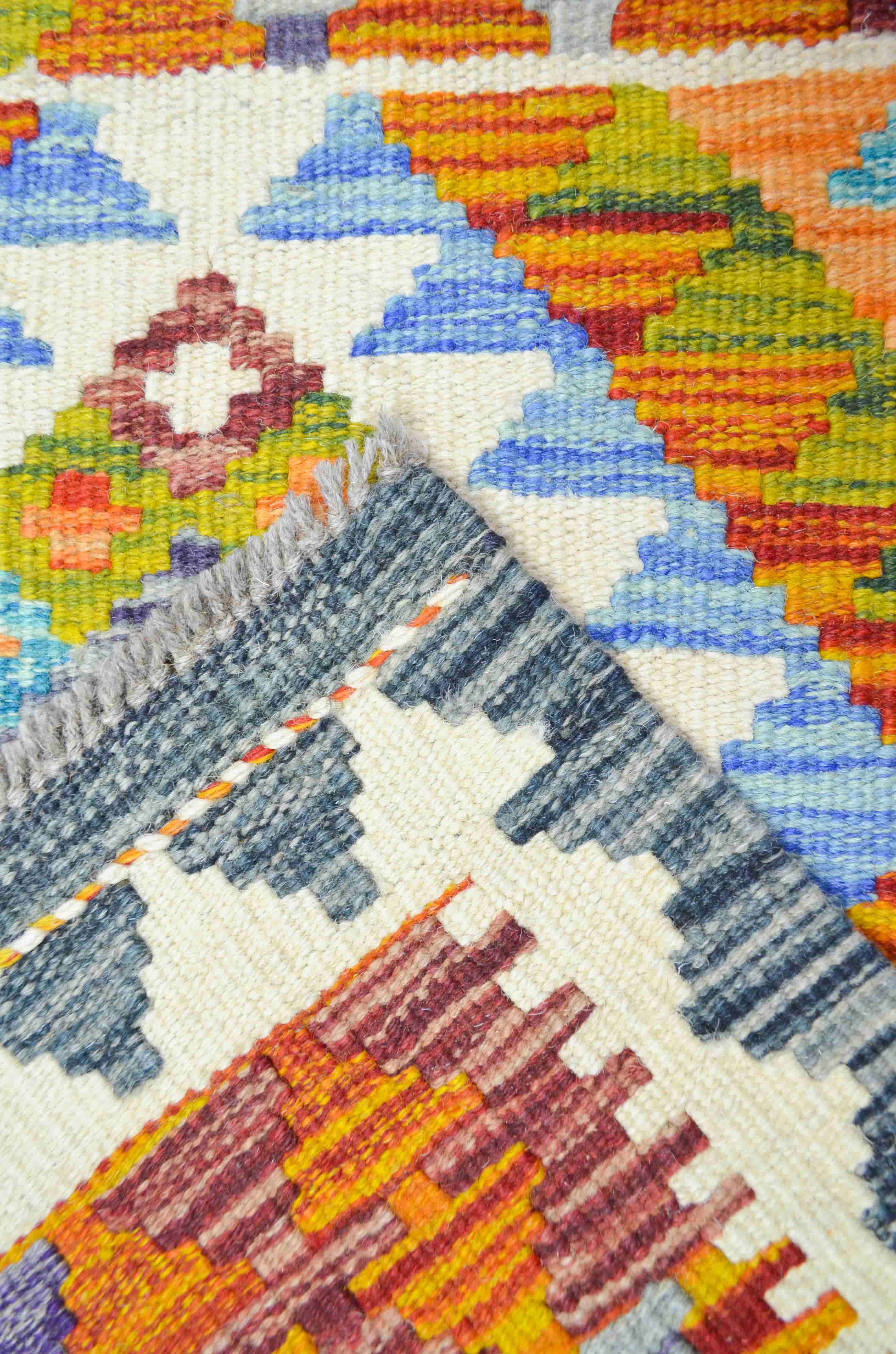 El Dokuma Renkli Afgan Kilim 60x90 cm (0.54 m²)