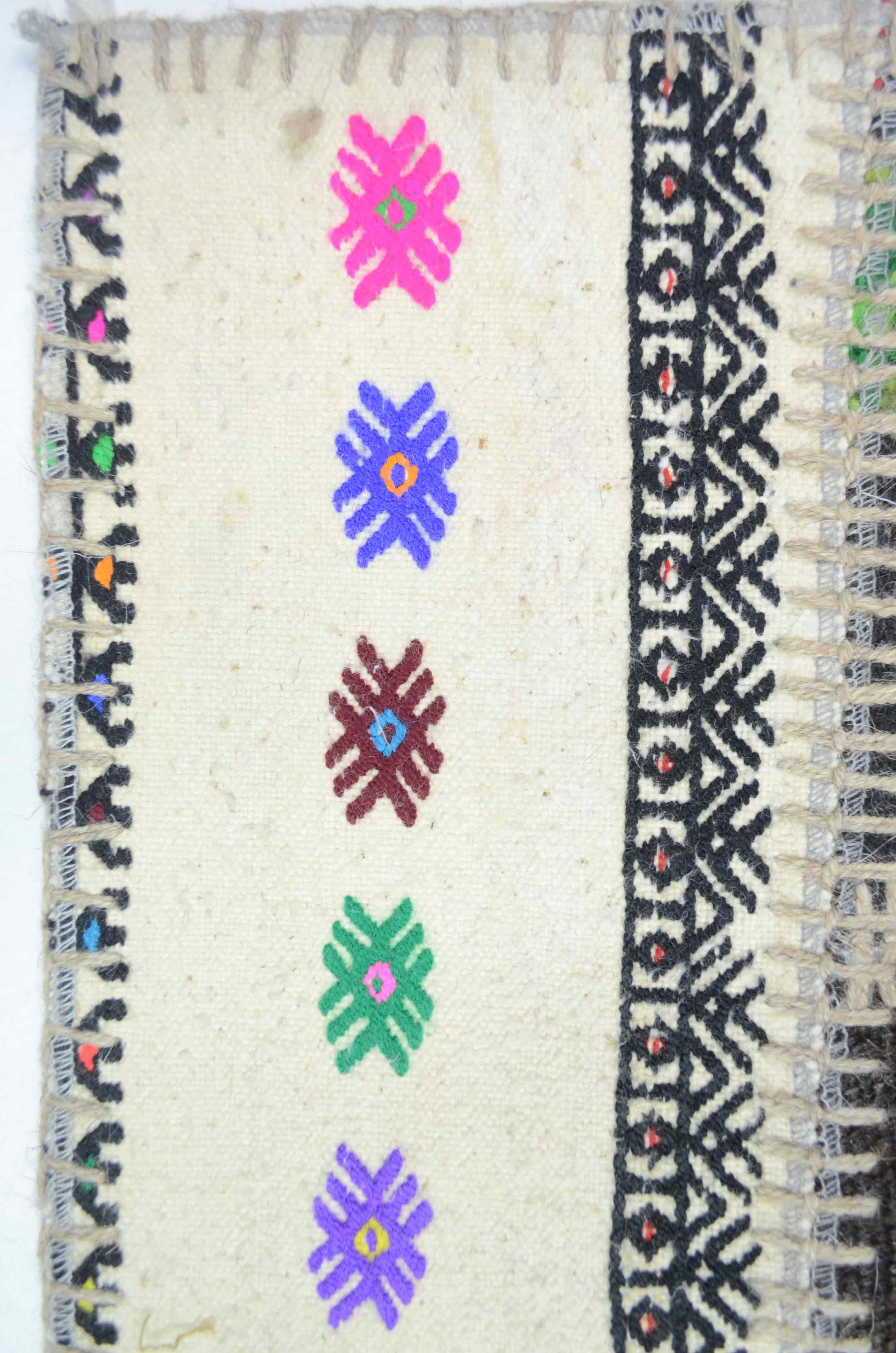 Patchwork El Dokuma Yün Kilim Karışık Renkli 101x102 cm (1.03 m²)