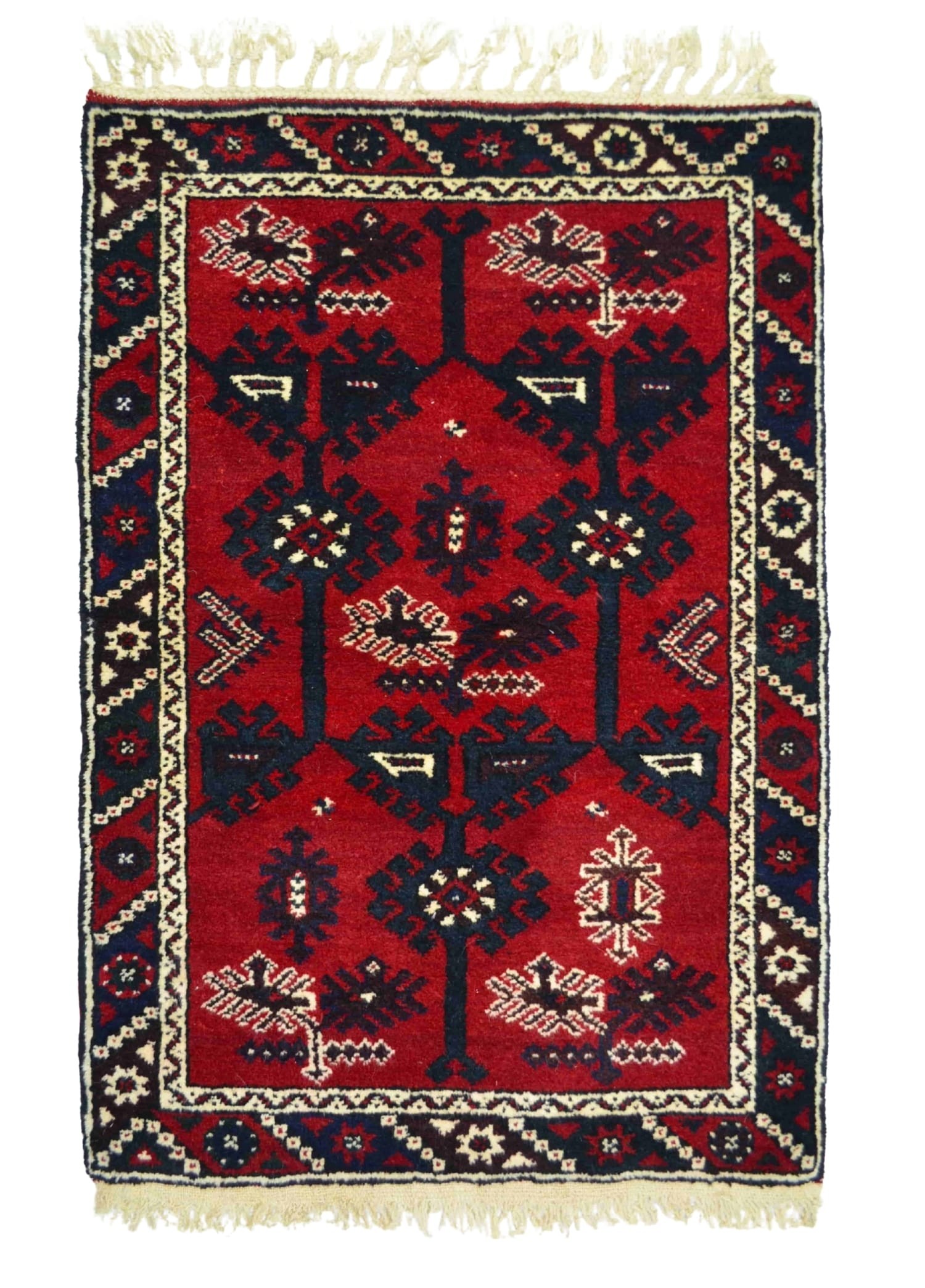 El Dokuma Kırmızı Renk Döşemealtı Halısı 83x122 cm (1.01 m²)