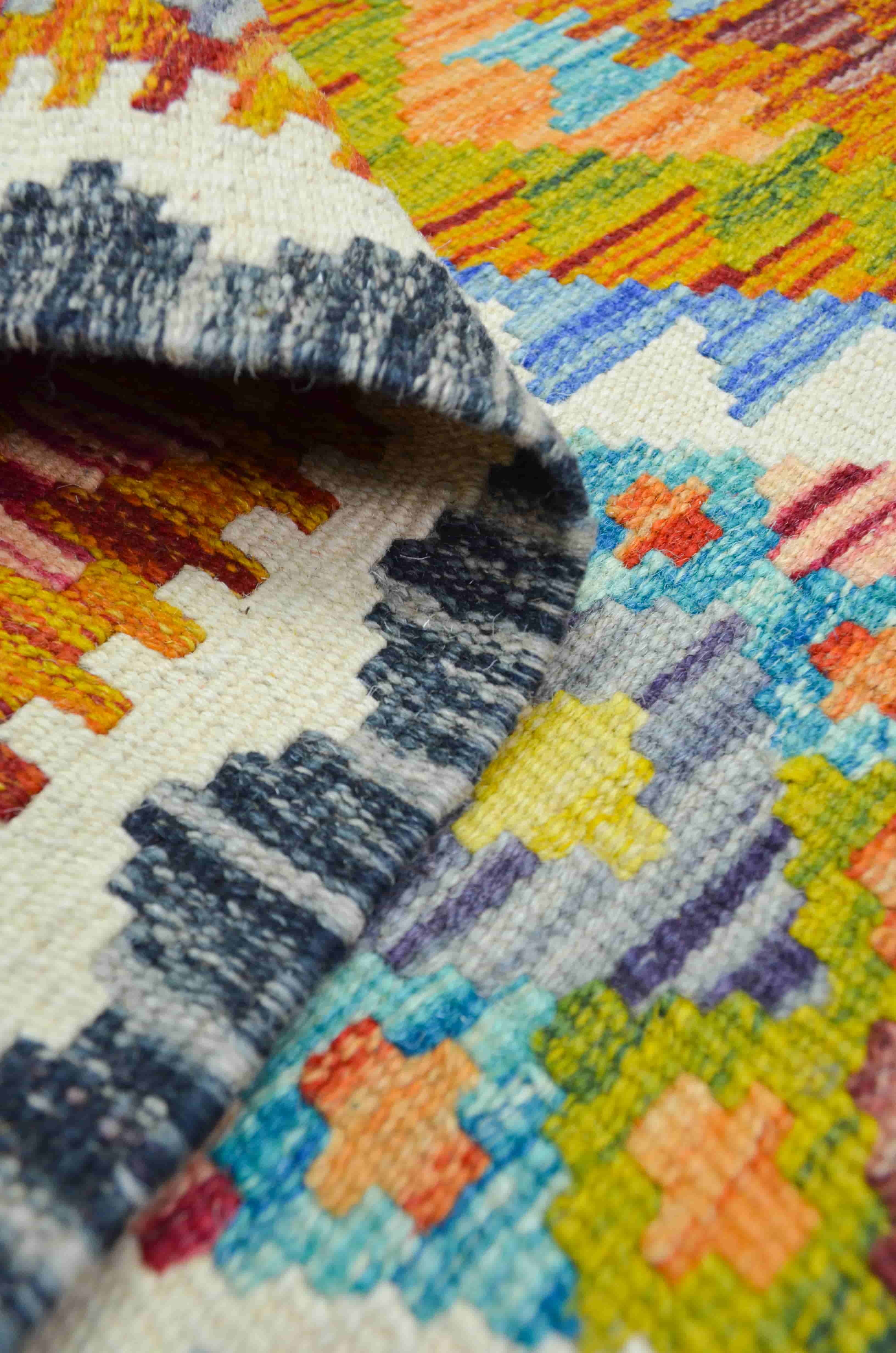 El Dokuma Renkli Afgan Kilim 60x90 cm (0.54 m²)
