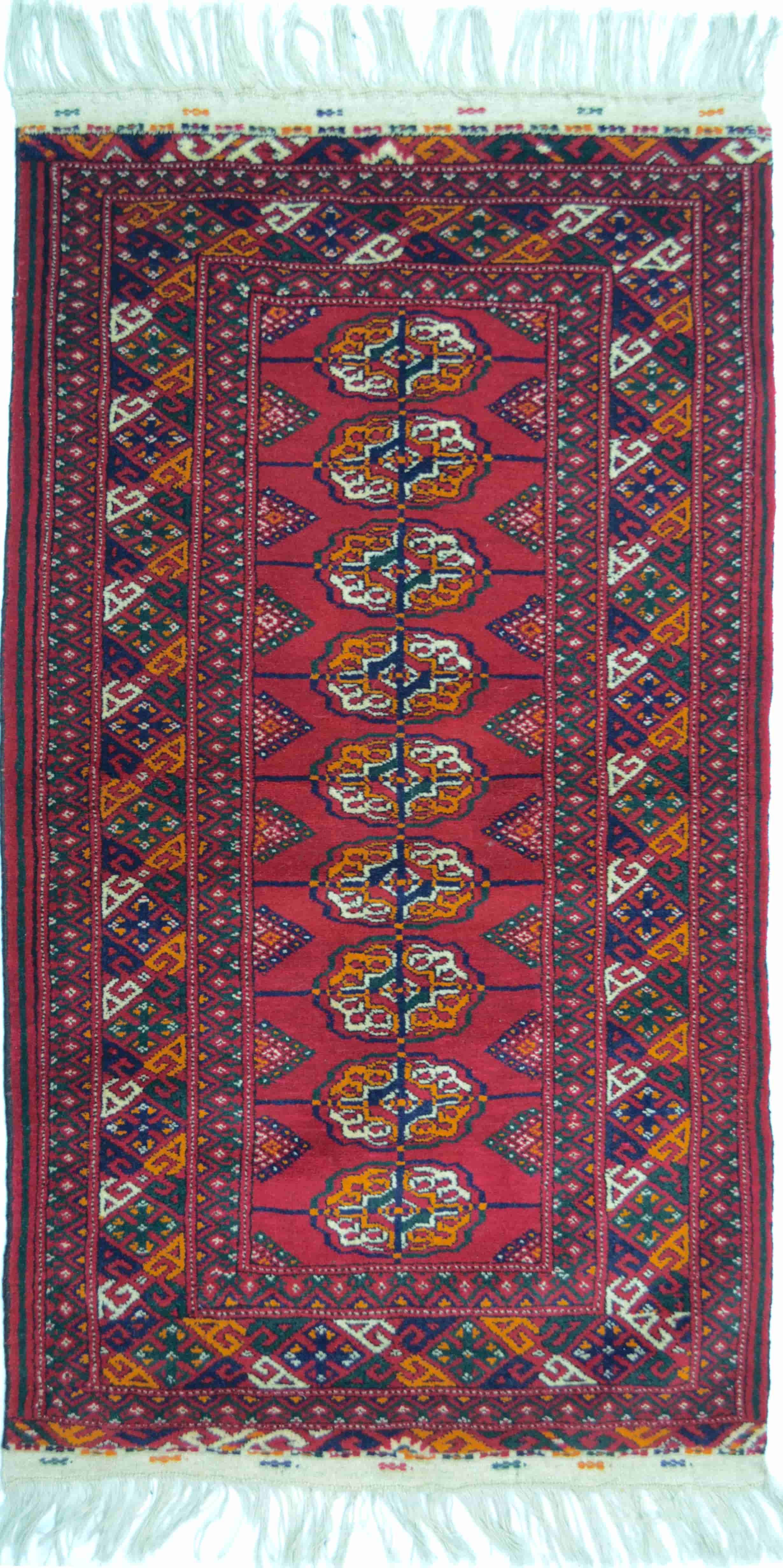 Geleneksel El Dokuma Türkmen Buhara Halısı 68x120 cm (0,8 m²)